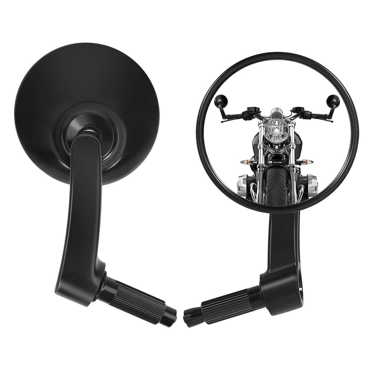 Motorrad Lenkerendenspiegel Rund 360° Verstellbar 22mm Für Yamaha Harley Roller
