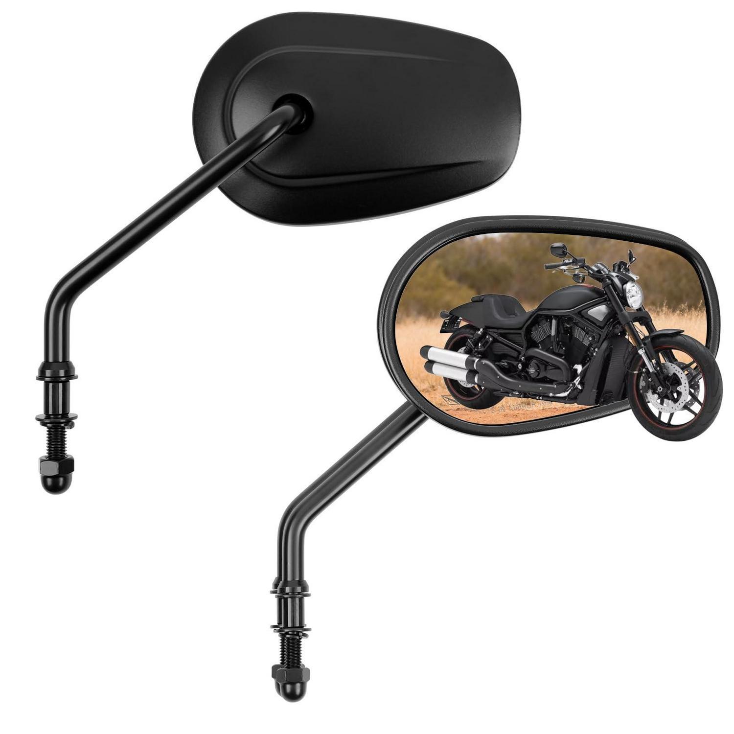 Motorrad Rückspiegel Schwarz 8mm Gewinde Mit Breiter Sicht Und 360° Verstellfunktion