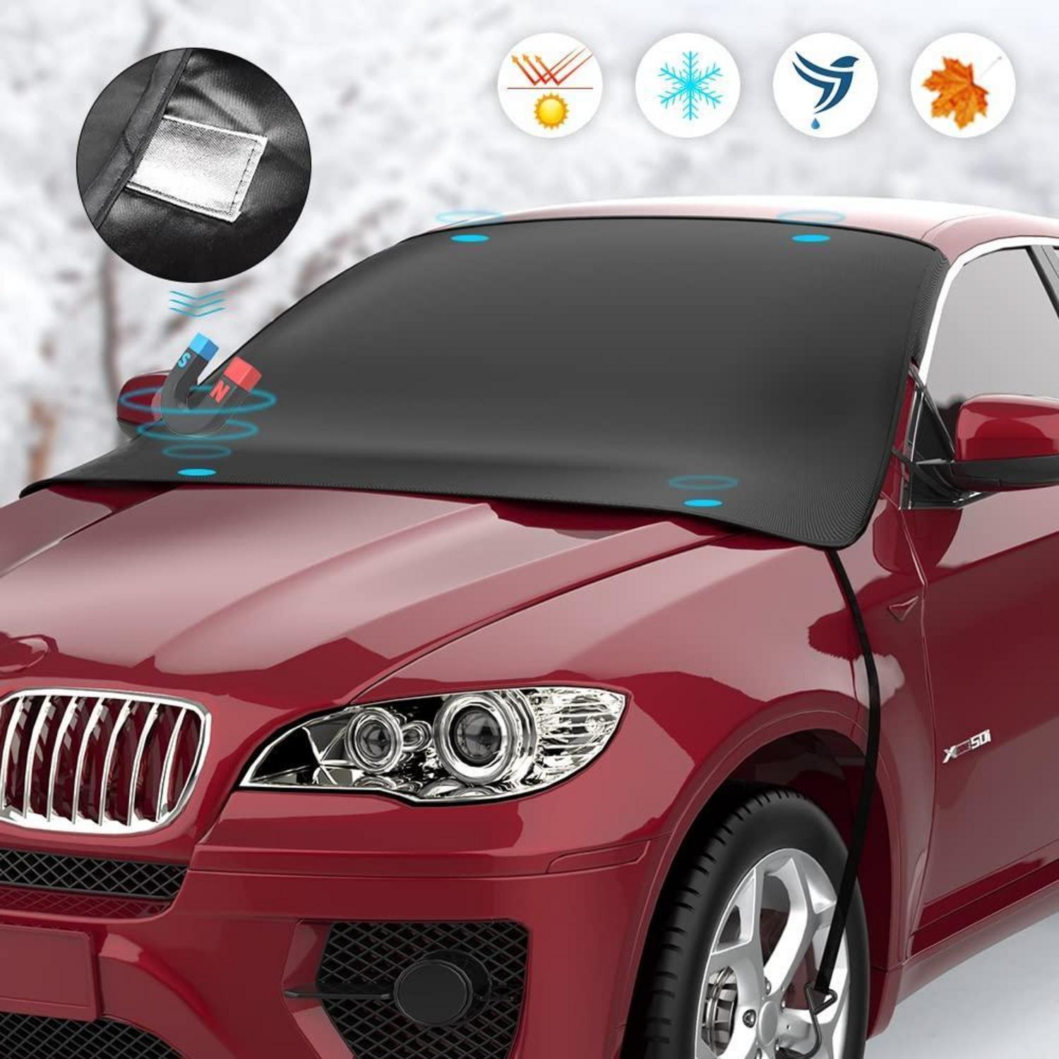 Frontscheibenabdeckung Auto Mit Magneten, Faltbar, Universell, Gegen Schnee, Frost, Eis & Uv
