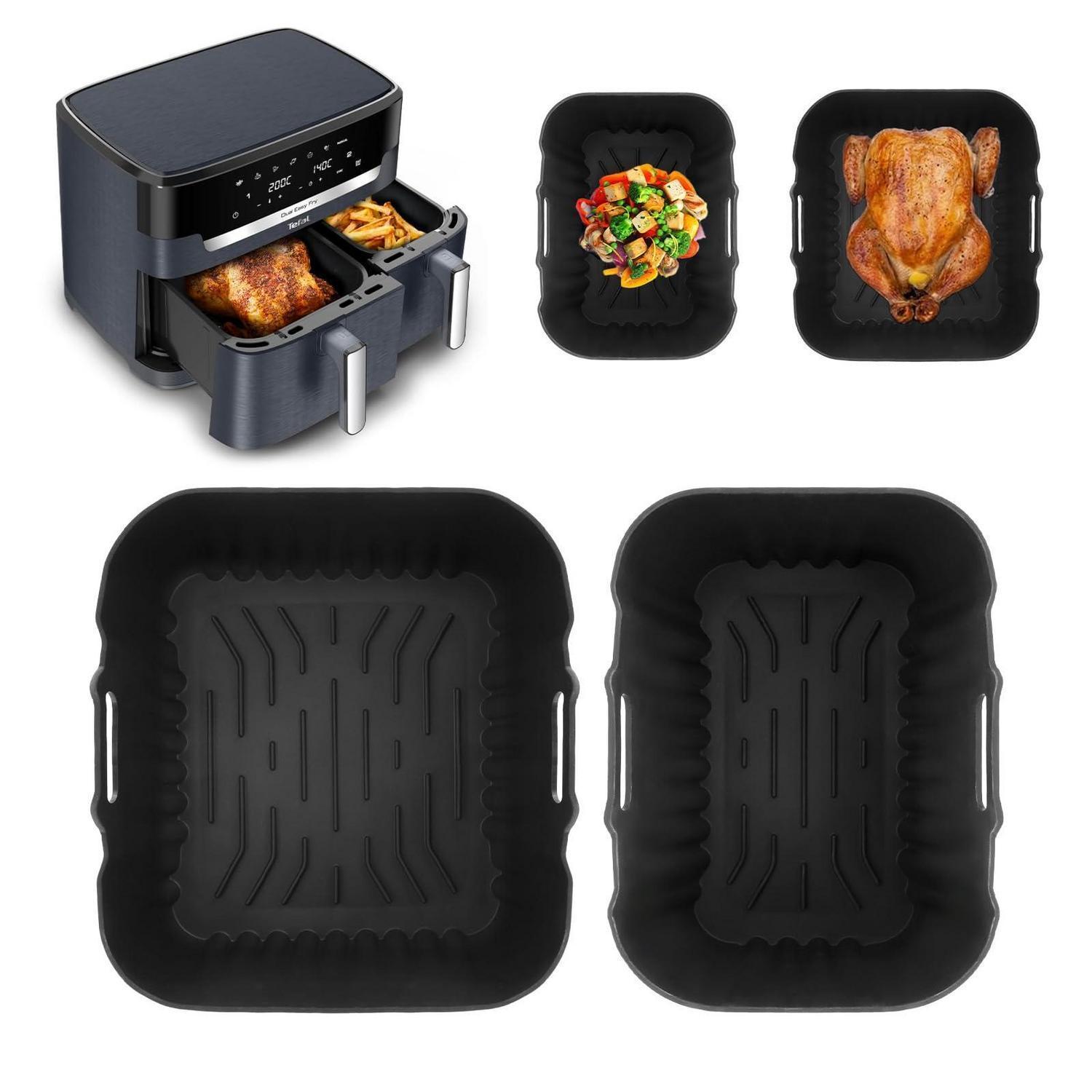 Silikonform Heißluftfritteuse 2 Stück Für Doppelkammer 11l, Bpa-frei, Spülmaschinenfest