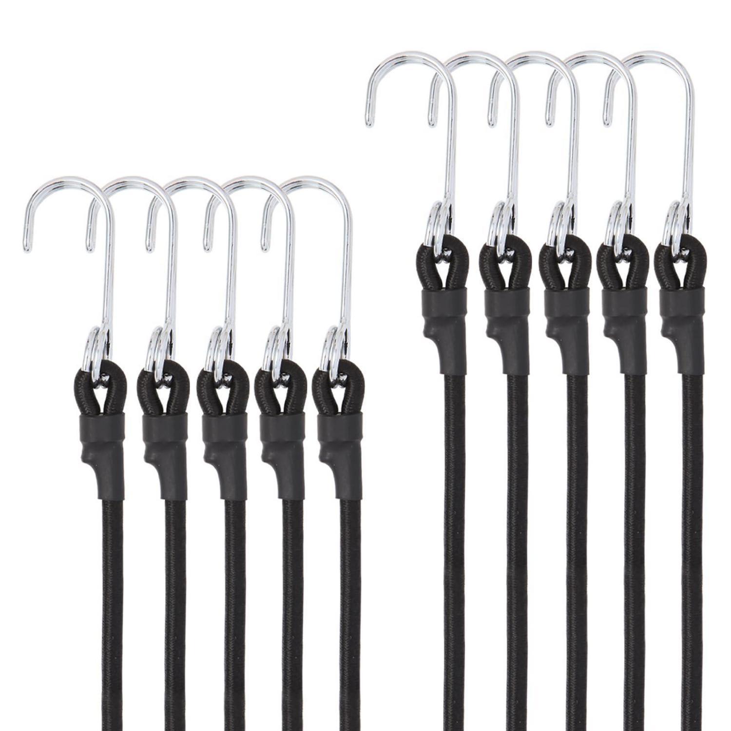 Spanngummis Mit Haken, 10er Set, 30cm, Schwarz, Für Anhänger, Zelt, Plane
