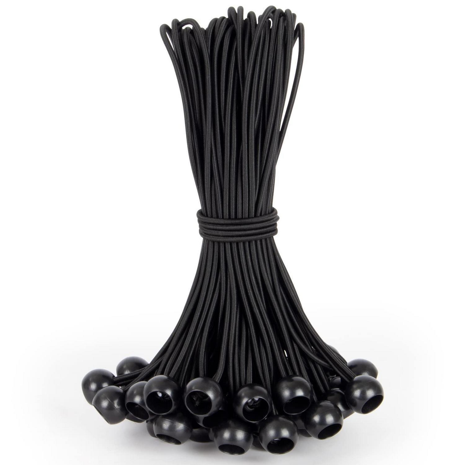 Spanngummis Mit Kugel 23cm, 50 Stück, Uv-beständig, Schwarz