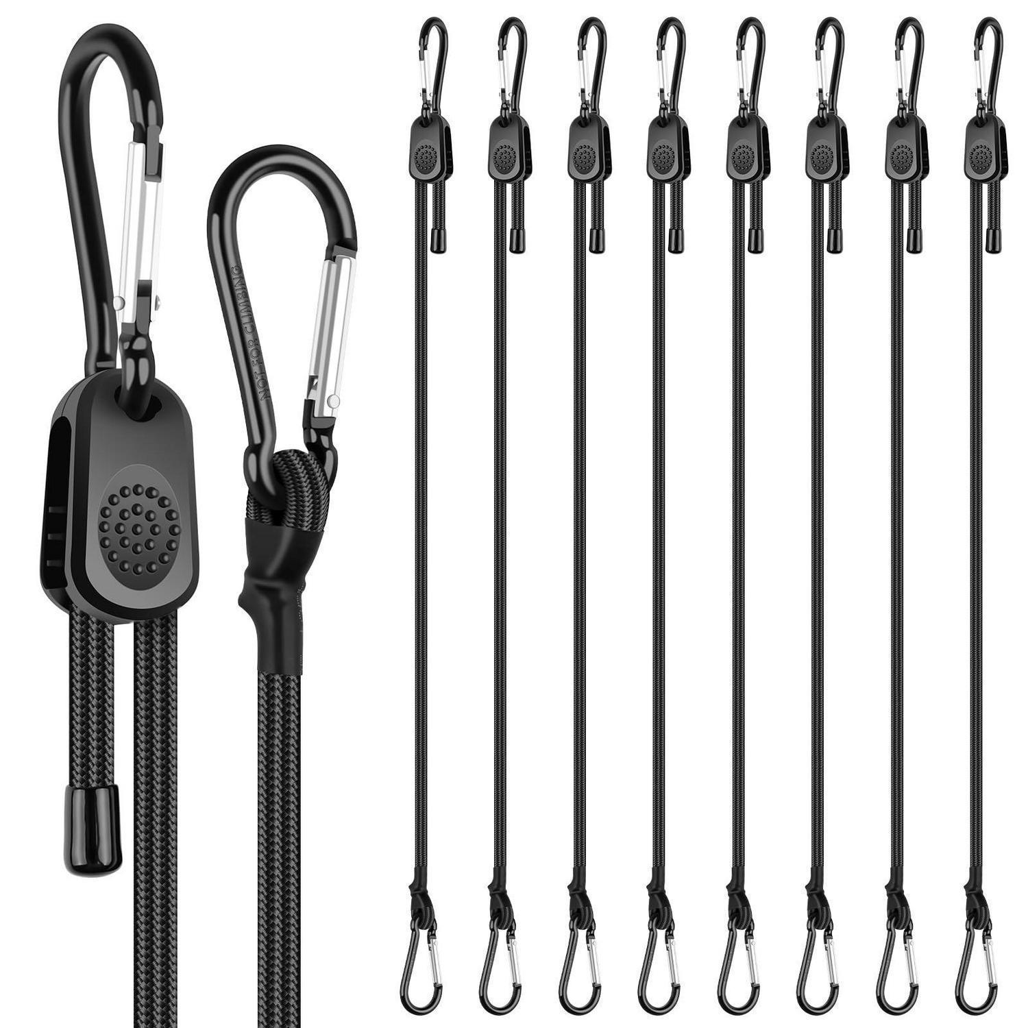Spanngummi Mit Haken 120cm, Verstellbar, 8 Stück, Bis 200 Pfund Zugkraft
