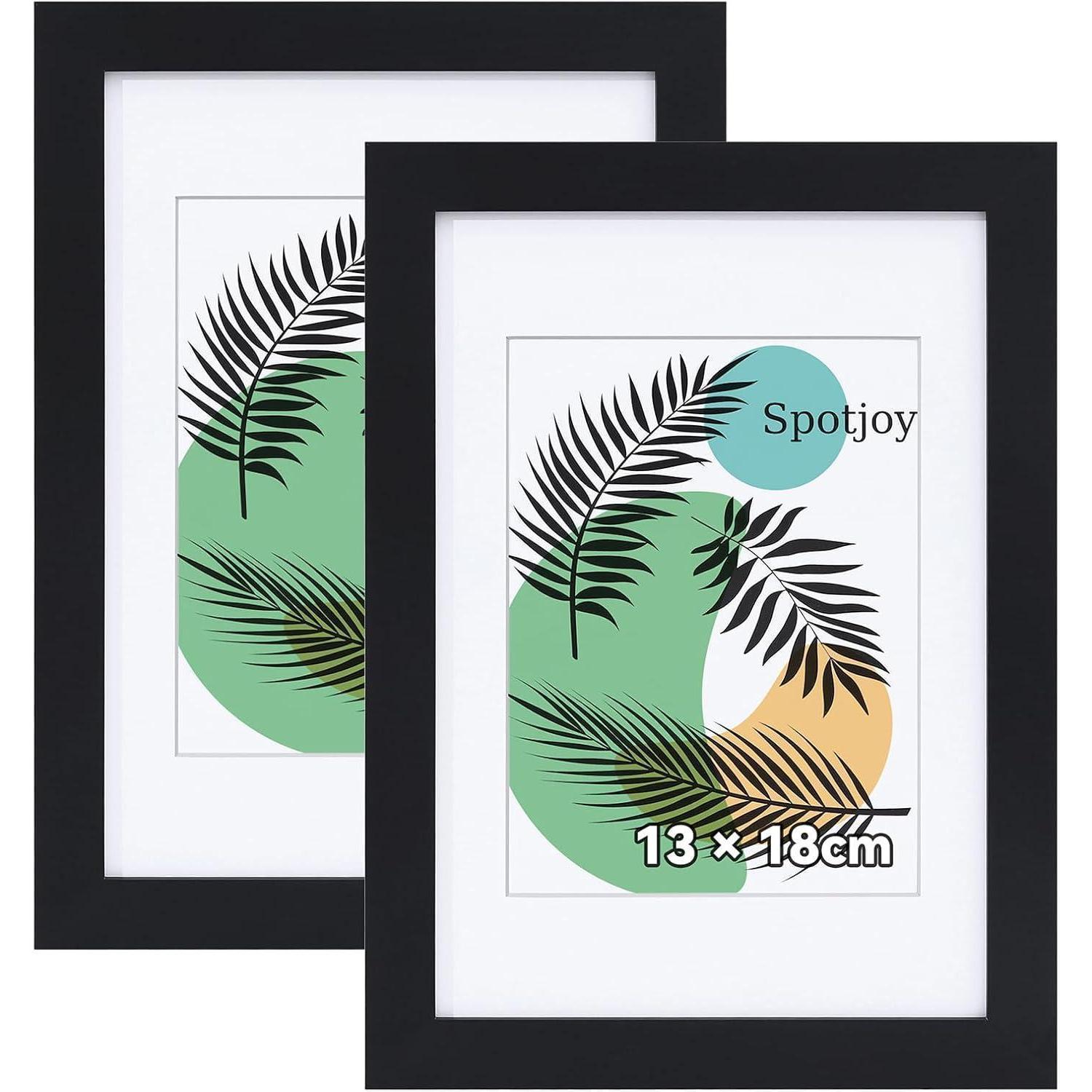Bilderrahmen 13x18cm 2er Set Schwarz Mdf Mit Acrylglas Für Tisch- Und Wandmontage