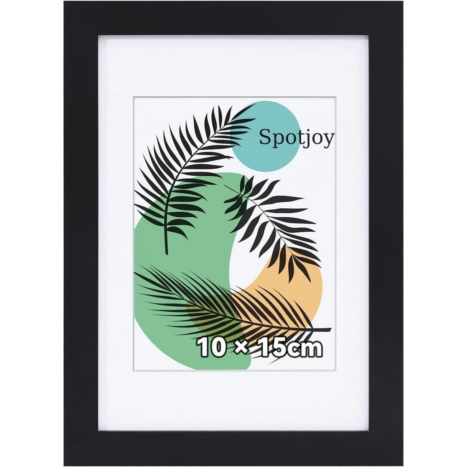 Bilderrahmen 10x15cm Mdf Mit Acrylglas, Tisch- & Wandmontage, Schwarz