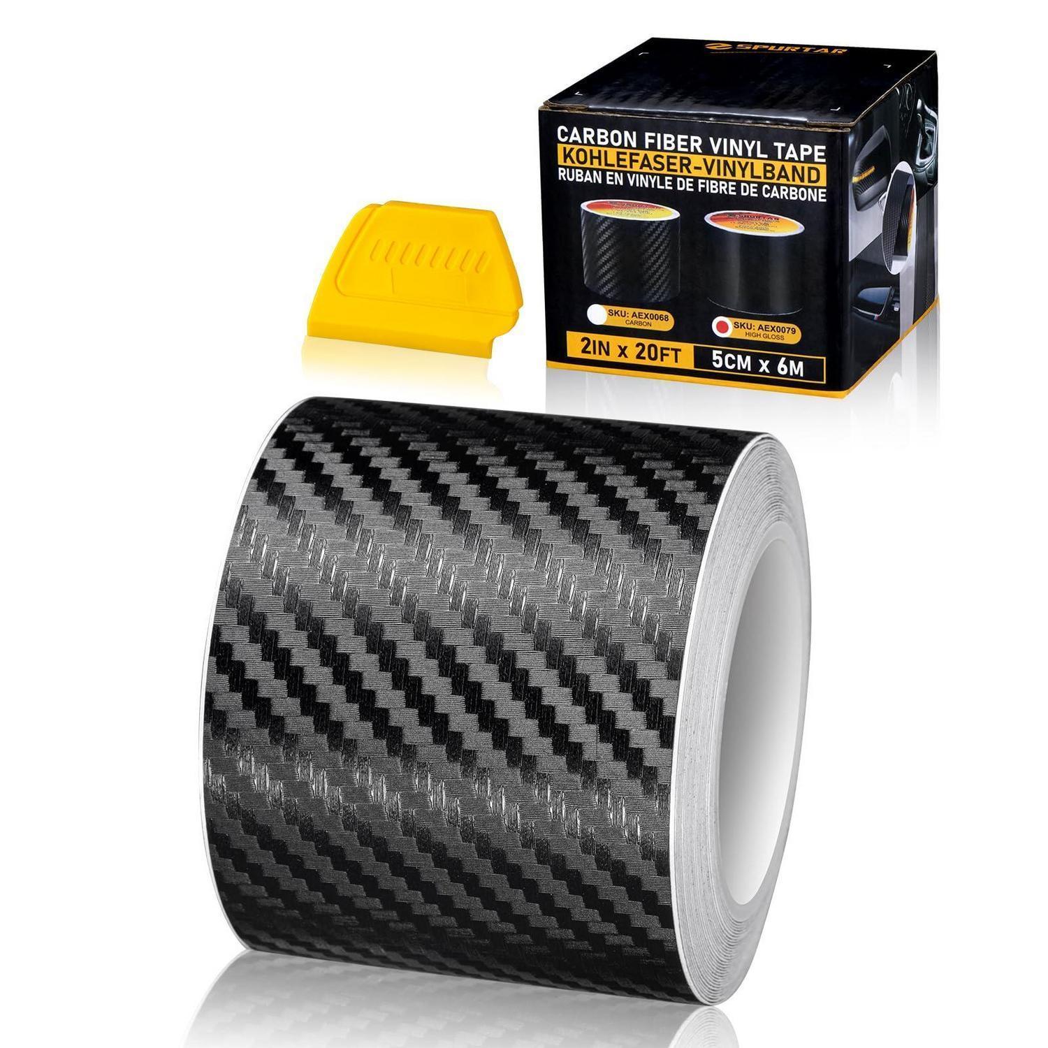 3d Carbon Fiber Vinyl Folie 5cm X 6m Schwarz Selbstklebend Autofolie Dekorstreifen
