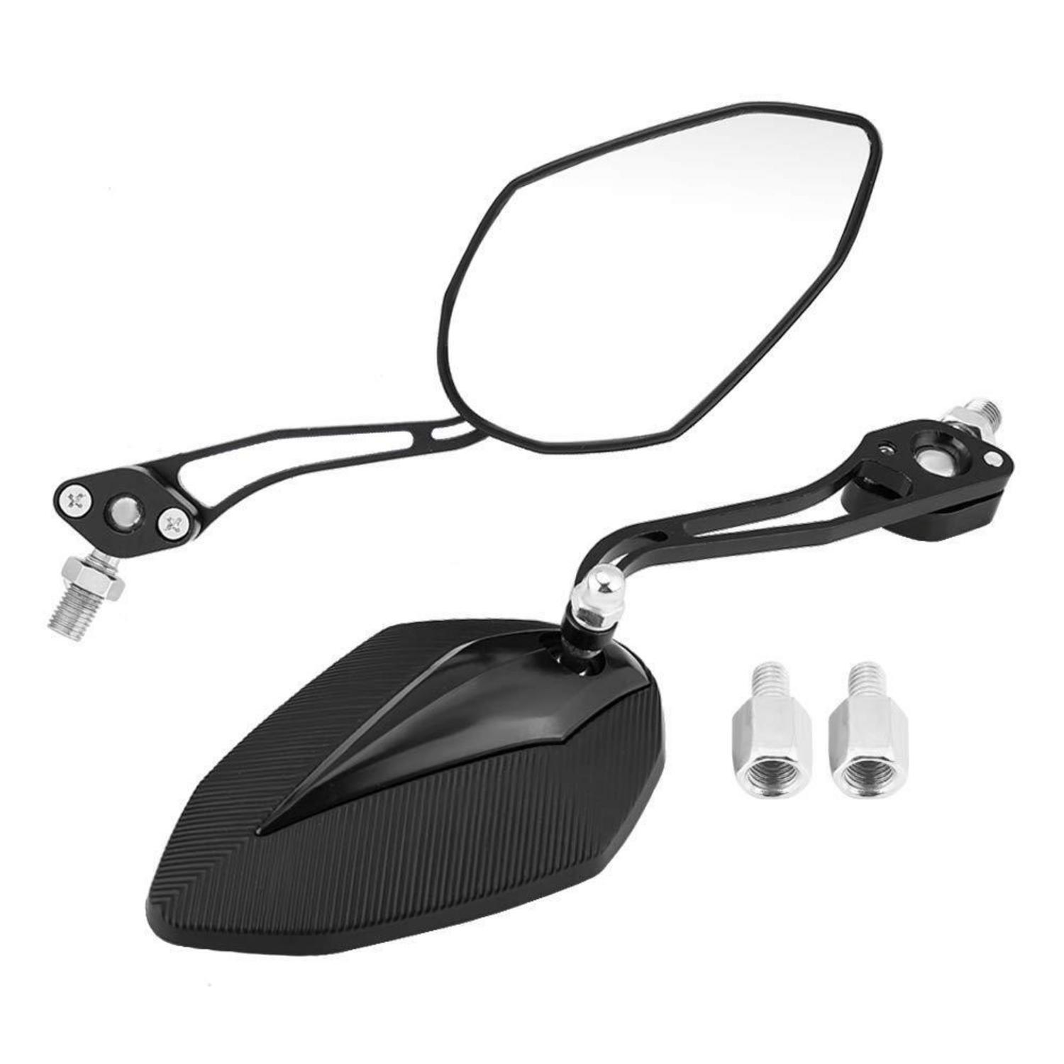Motorrad Seitenspiegel Set Schwarz 8mm Lenkerend Spiegel Für Roller Moped