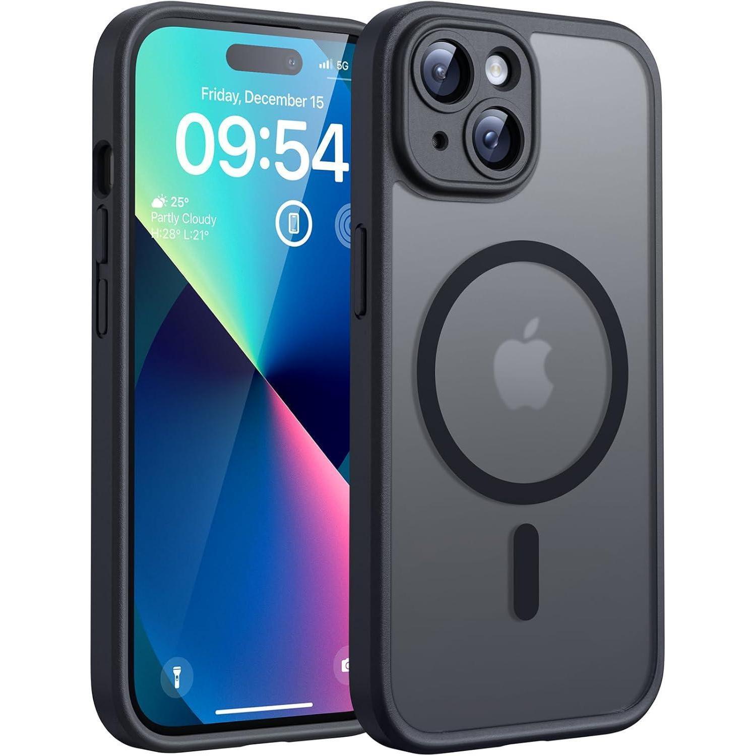 Magsafe Hülle Für Iphone 13, Stoßfest, Kameraschutz, Schwarz