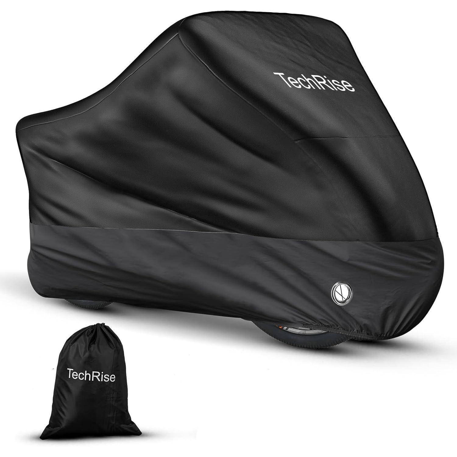 Fahrradabdeckung Für 2-3 Fahrräder, Wasserdicht, 210d Oxford, Mit Schlosslöchern & Beutel, 220x110x95cm, Schwarz