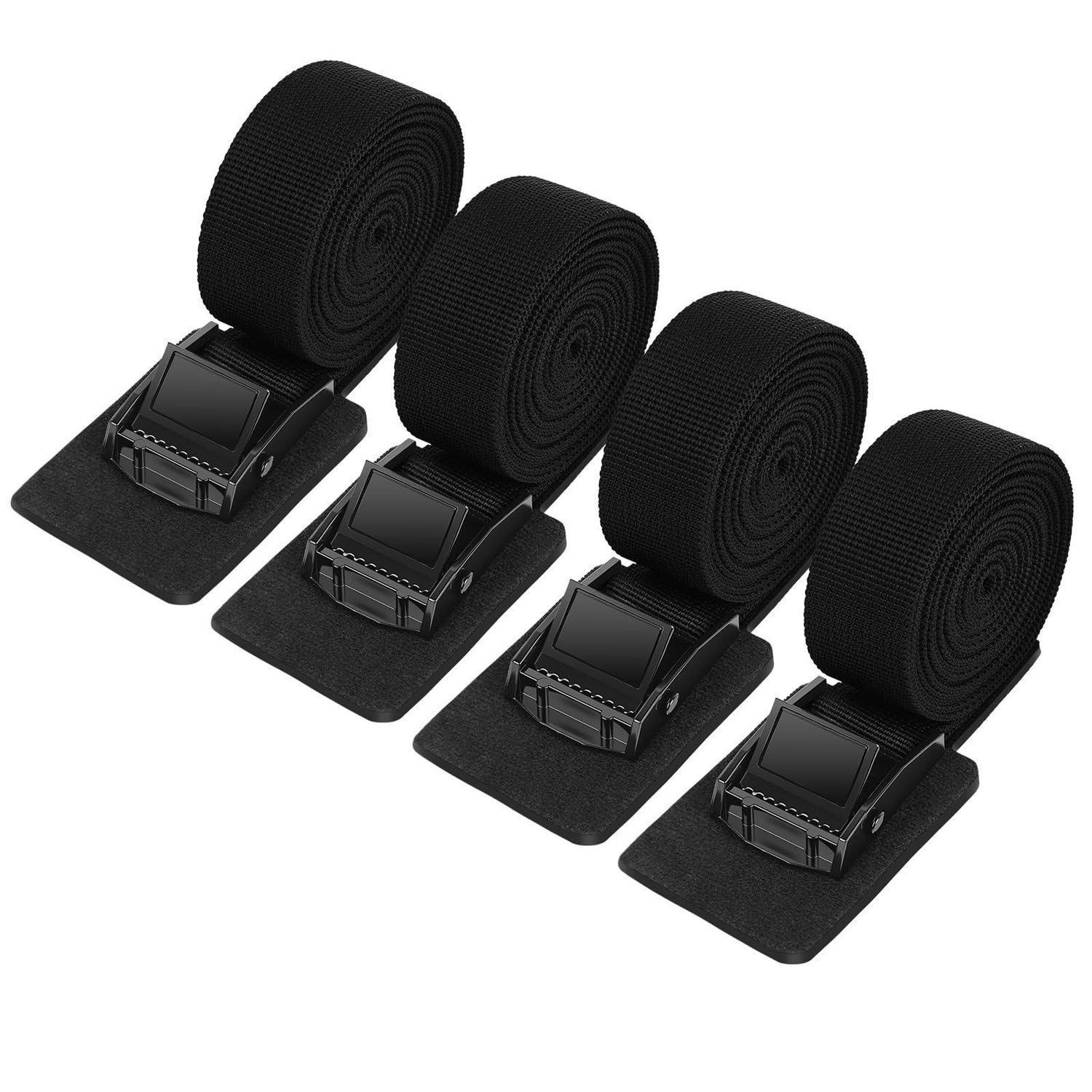 Spanngurte 4er Set 250kg 2m, 25mm Breite, Gepolstert, Schwarz