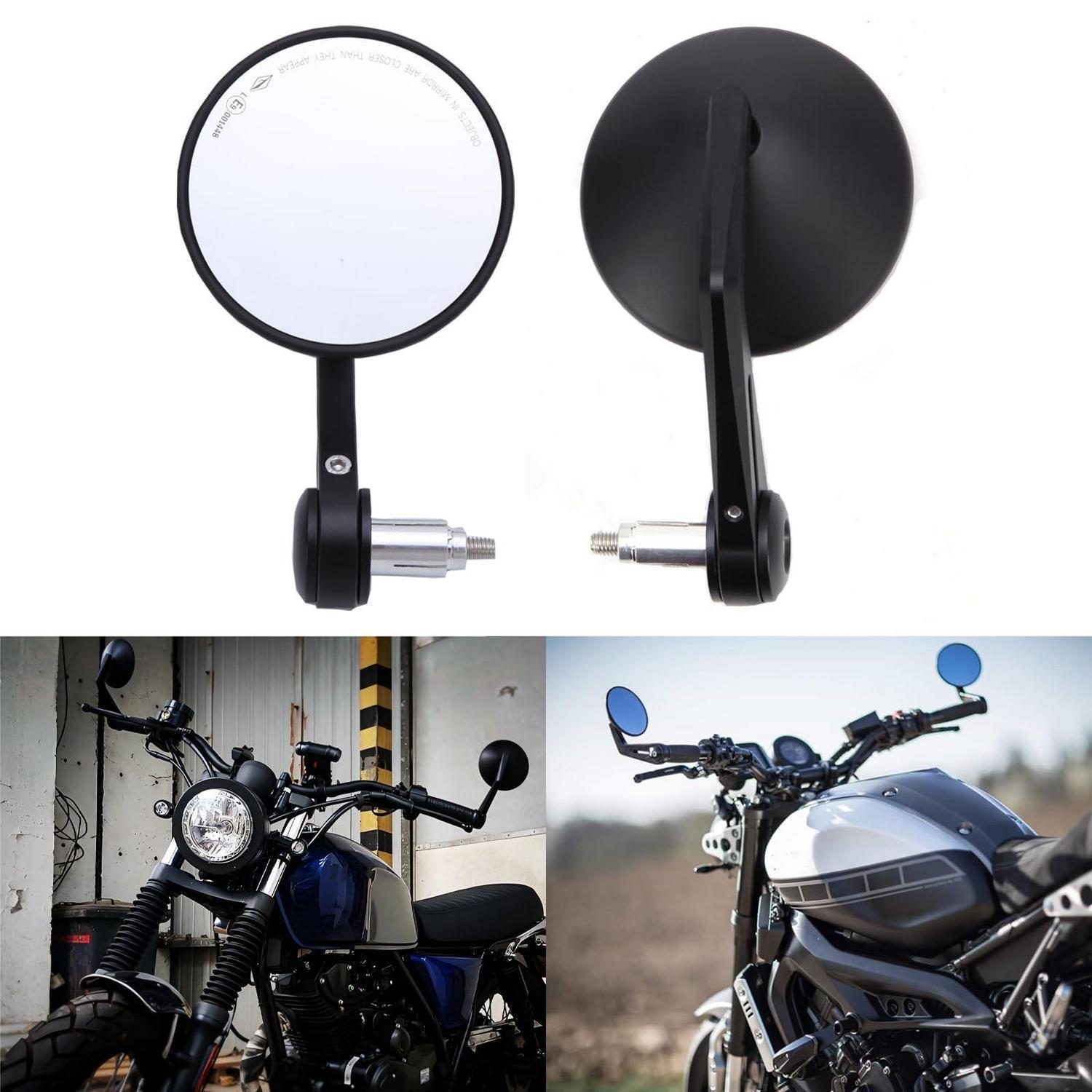 Motorrad Lenkerendenspiegel E-geprüft, Cnc, 360° Drehbar, Für Chopper, Roller, Atv