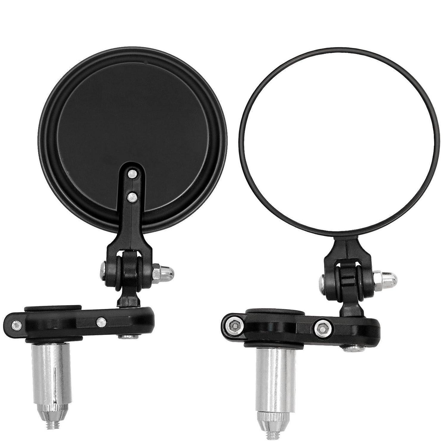 Motorrad Lenkerendenspiegel 360° Drehbar, Cnc Aluminium, Hd Glas, 2er Set