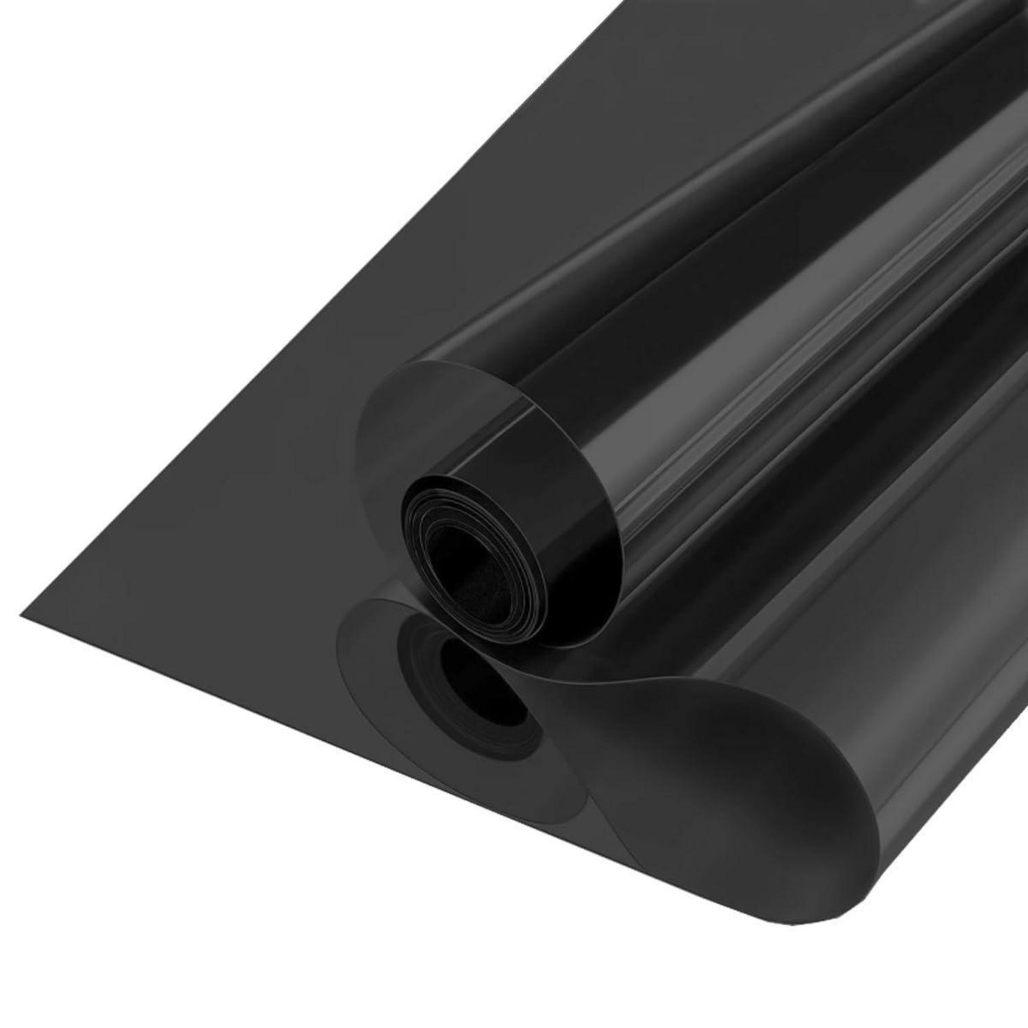 Fensterfolie 100% Verdunkelung Sichtschutz Sonnenschutz 60x400cm Dunkelschwarz