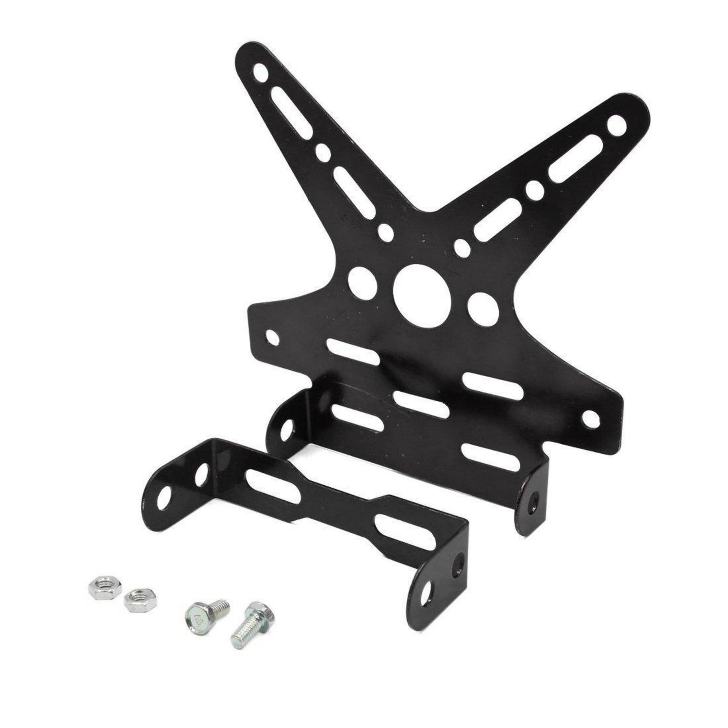 Verstellbarer Motorrad Kennzeichenhalter Aus Aluminium, Schwarz