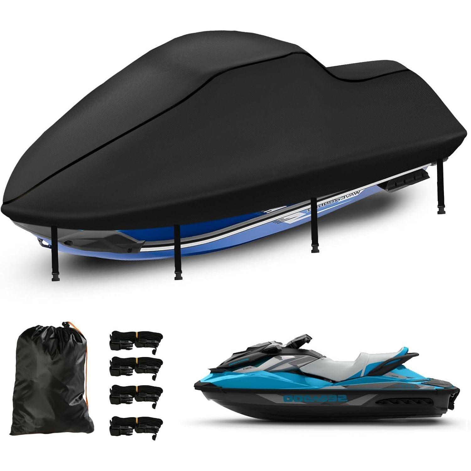 Jetski Abdeckung Wasserdicht 420d Oxford, 307-343cm, Schwarz