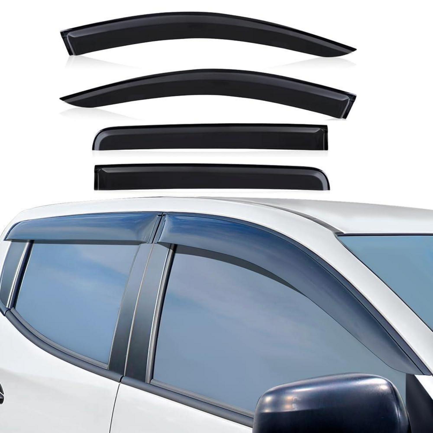 Windabweiser Für Mitsubishi L200/triton & Fiat Fullback Doppelkabine, 4 Stück, Rauchschwarz