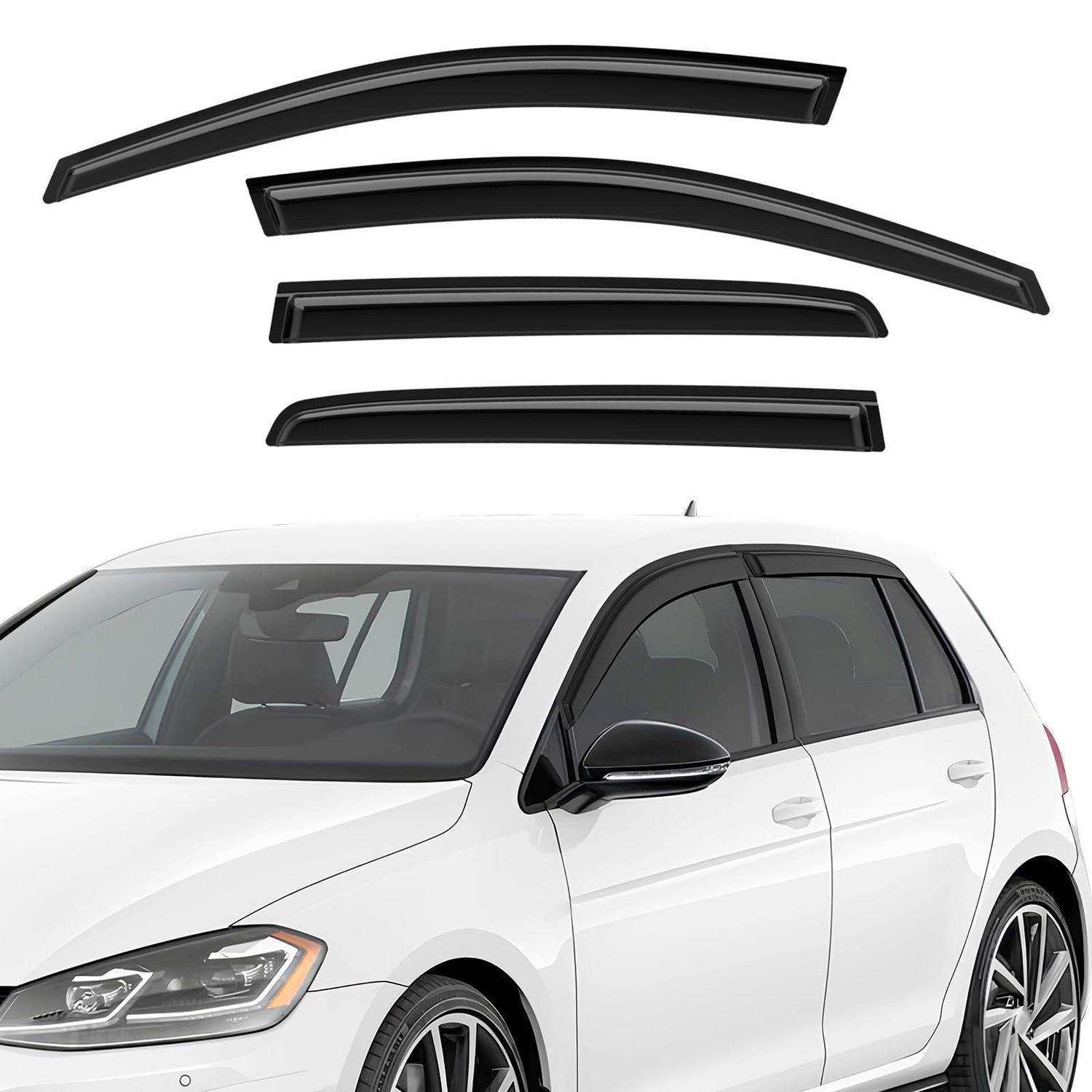 Windabweiser Für Vw Golf 7 Vii 2014-2020, 4 Stück, Schwarz, Tape-on