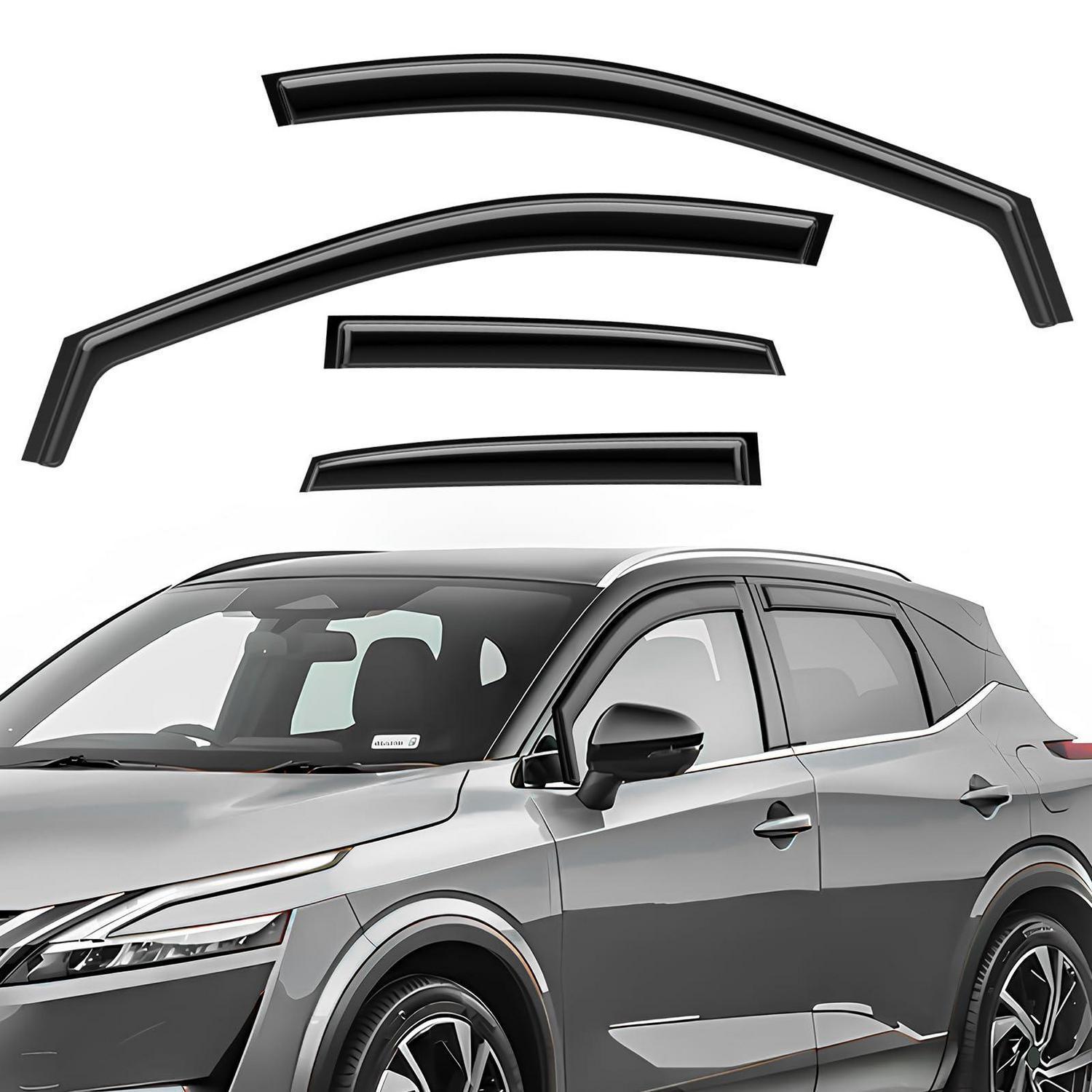 Windabweiser Für Nissan Qashqai Iii 2021-2024, 4 Stück, Schwarz, Integrierte Deflektoren
