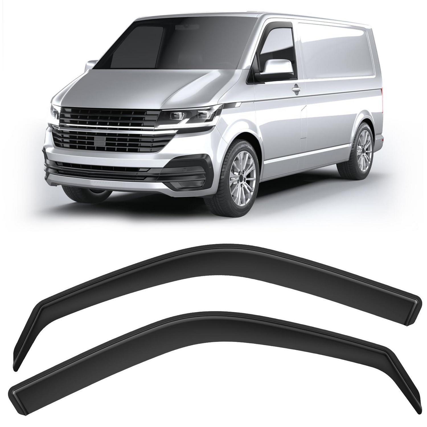 Windabweiser Für Vw T5/t6, 2 Stück, Schwarz, Bruchfest, Integriert