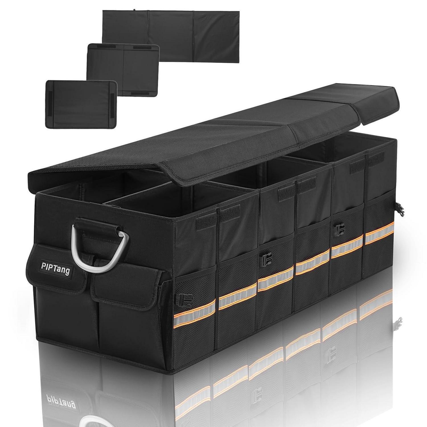 Xxl Kofferraum Organizer Faltbar 90cm Mit Aluminiumgriffen & Mehreren Taschen
