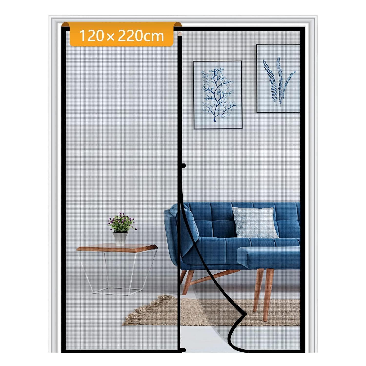 Magnetische Fliegengitter Tür 120x220cm Ohne Bohren Mit Klettverschluss Und Winddicht