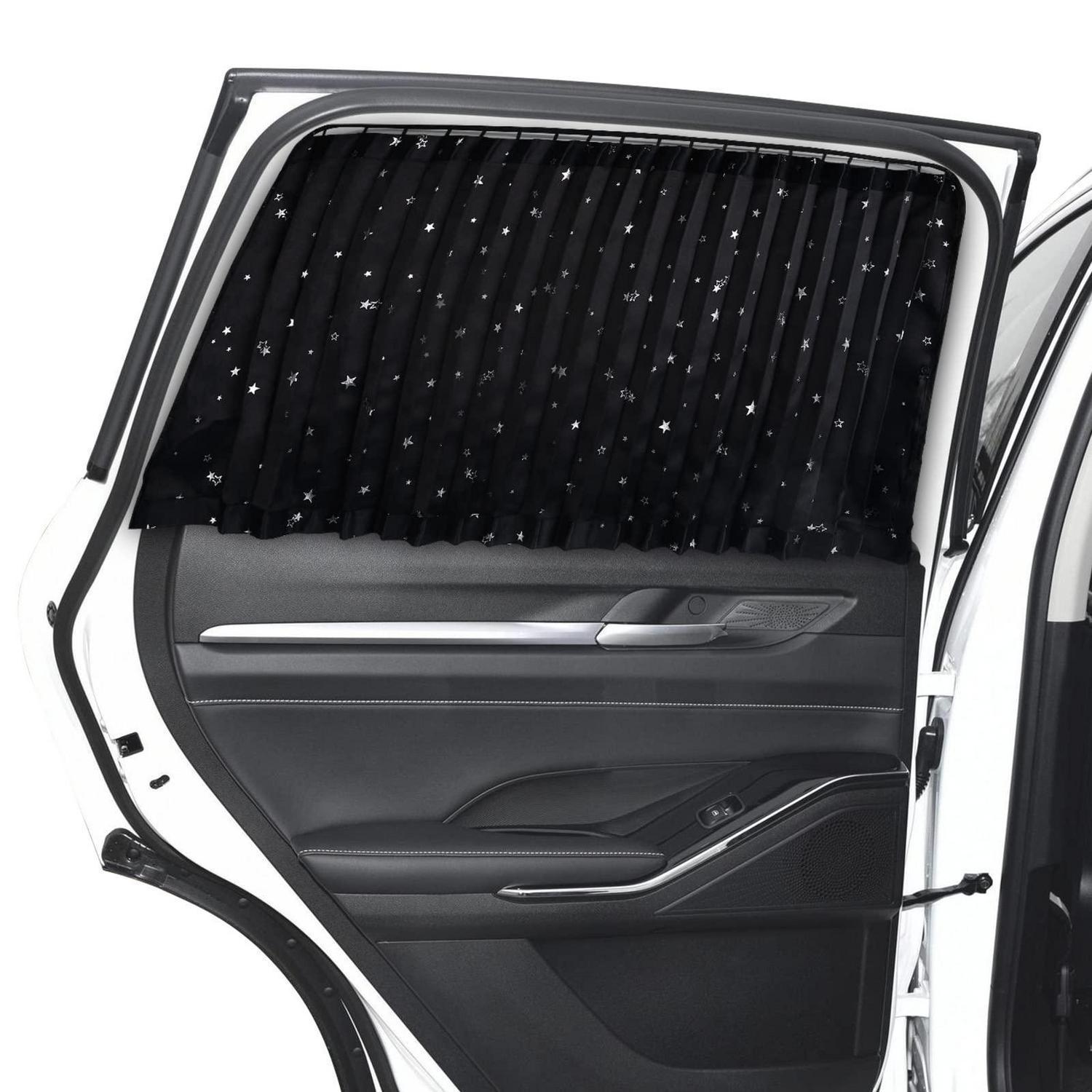 Magnetischer Auto Sonnenschutz Vorhang Schwarz Mit Sternen - 2 Stück