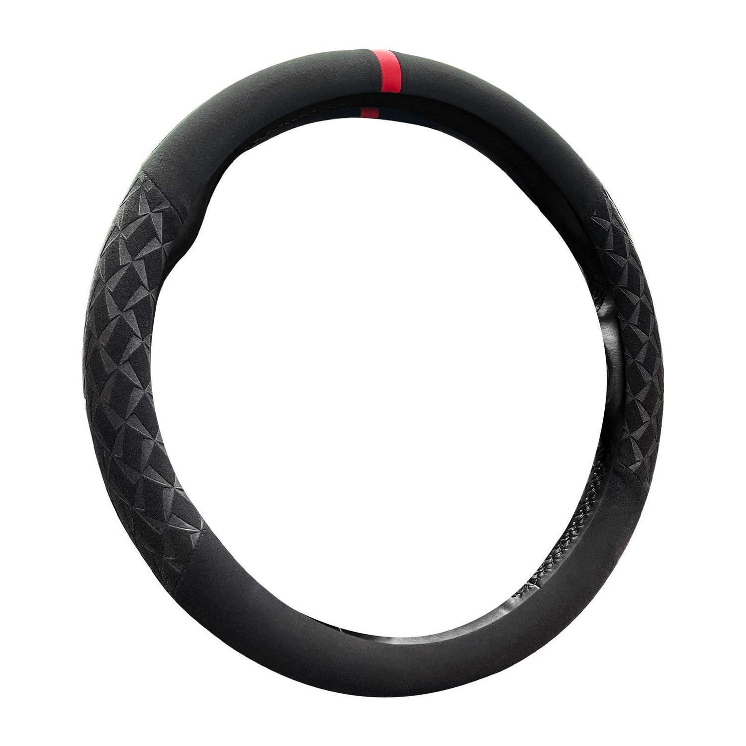 Lenkradbezug Auto, Dünn, Komfort, Anti-rutsch, Sport, 37-38cm, Schwarz