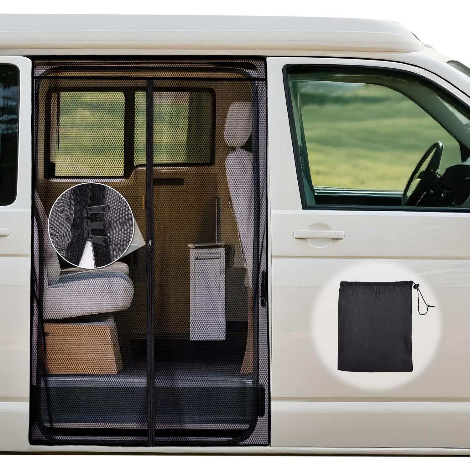 Moskitonetz Für Vw T5/t6 Seitentür Mit Reißverschluss, Magnetisch, Insektenschutz