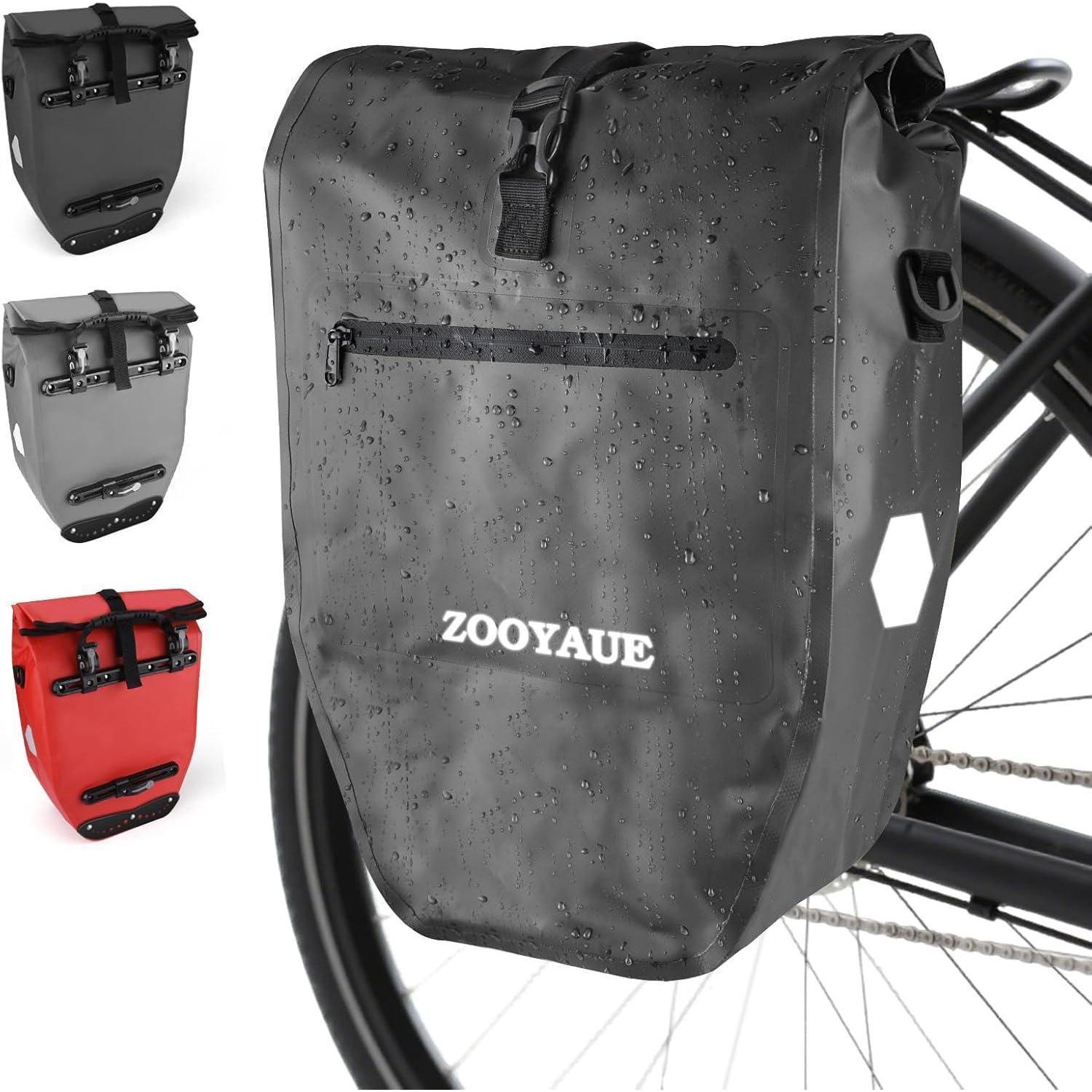 Fahrradtasche Gepäckträger 23-28l Wasserdicht Mit Schultergurt & Reflektoren