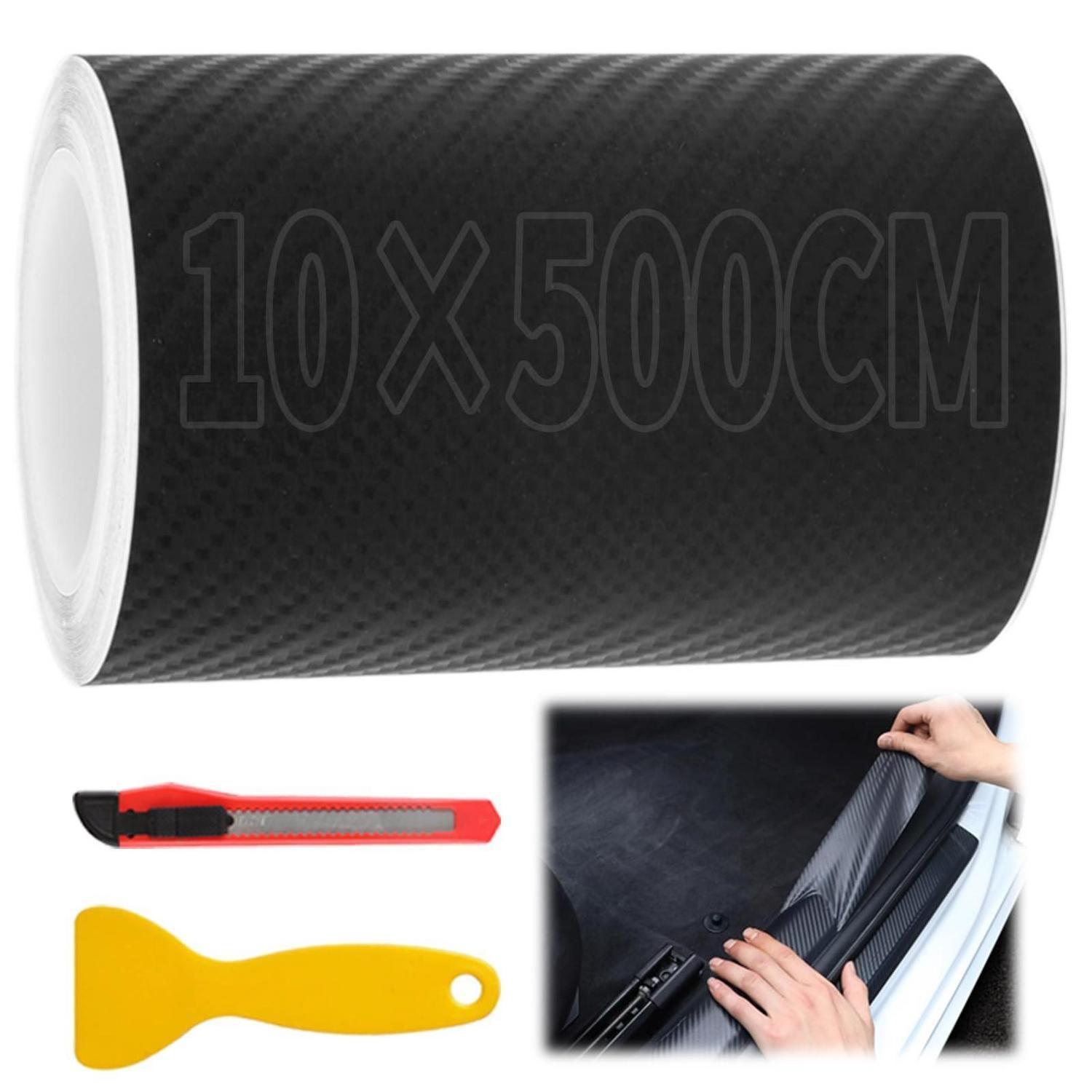 4d Carbon Folie Schwarz 10x500cm Selbstklebend Mit Werkzeugset