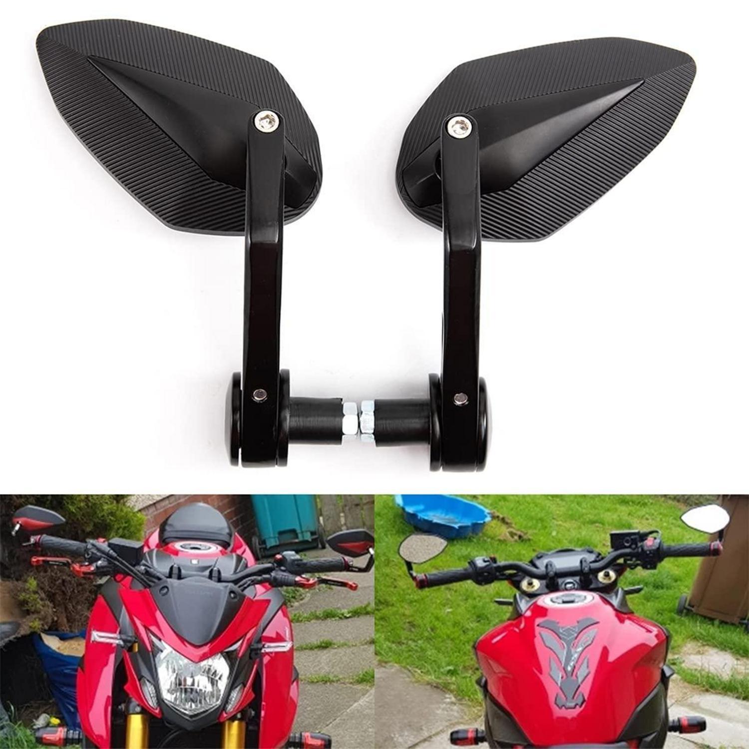 Motorrad Lenkerendenspiegel Aluminium Für 22mm Lenker Cruiser Chopper Atv