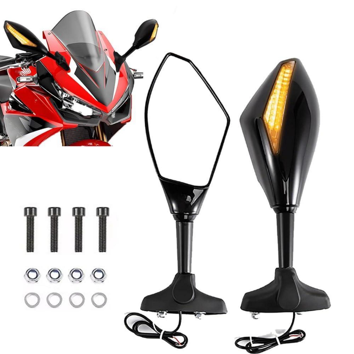 Motorrad Rückspiegel Mit Led-blinker, Verstellbar, Universell Für Streetbikes