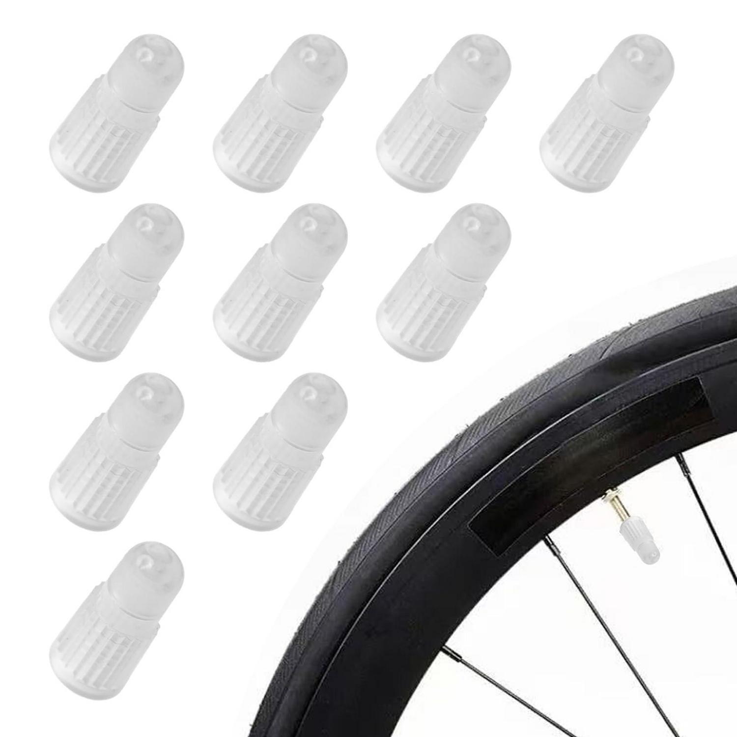 10x Fahrrad Ventilkappen Französisch Tubeless Autoreifen Transparent Abs Kunststoff