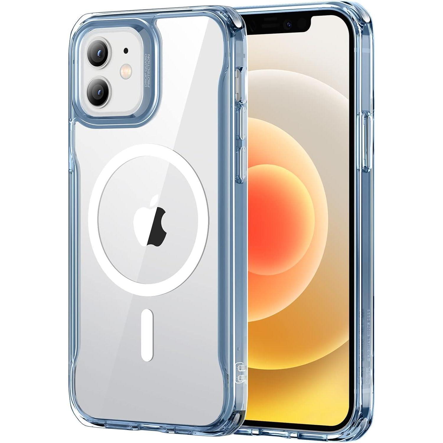Magsafe Hülle Für Iphone 12/12 Pro, Militärstandard Sturzschutz, Klar Blau