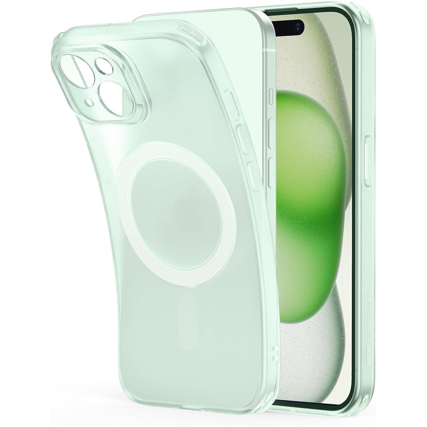 Iphone 15 Plus Hülle Transparent Mit Magsafe, Stoßfest, Dünn, Grün
