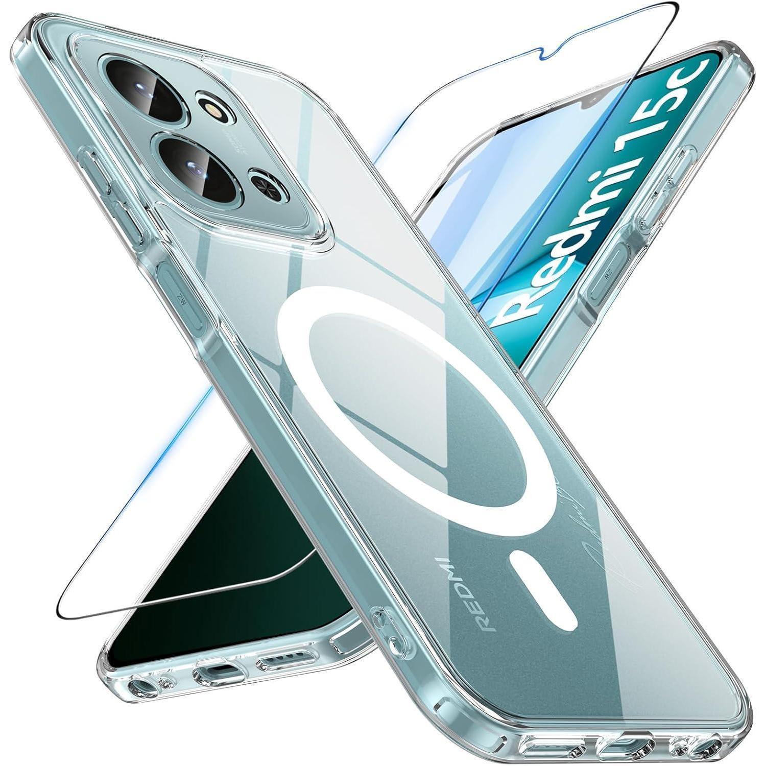 Schutzhülle Mit 9h Panzerglas Für Xiaomi Redmi 15c, Magnetisch, Robust