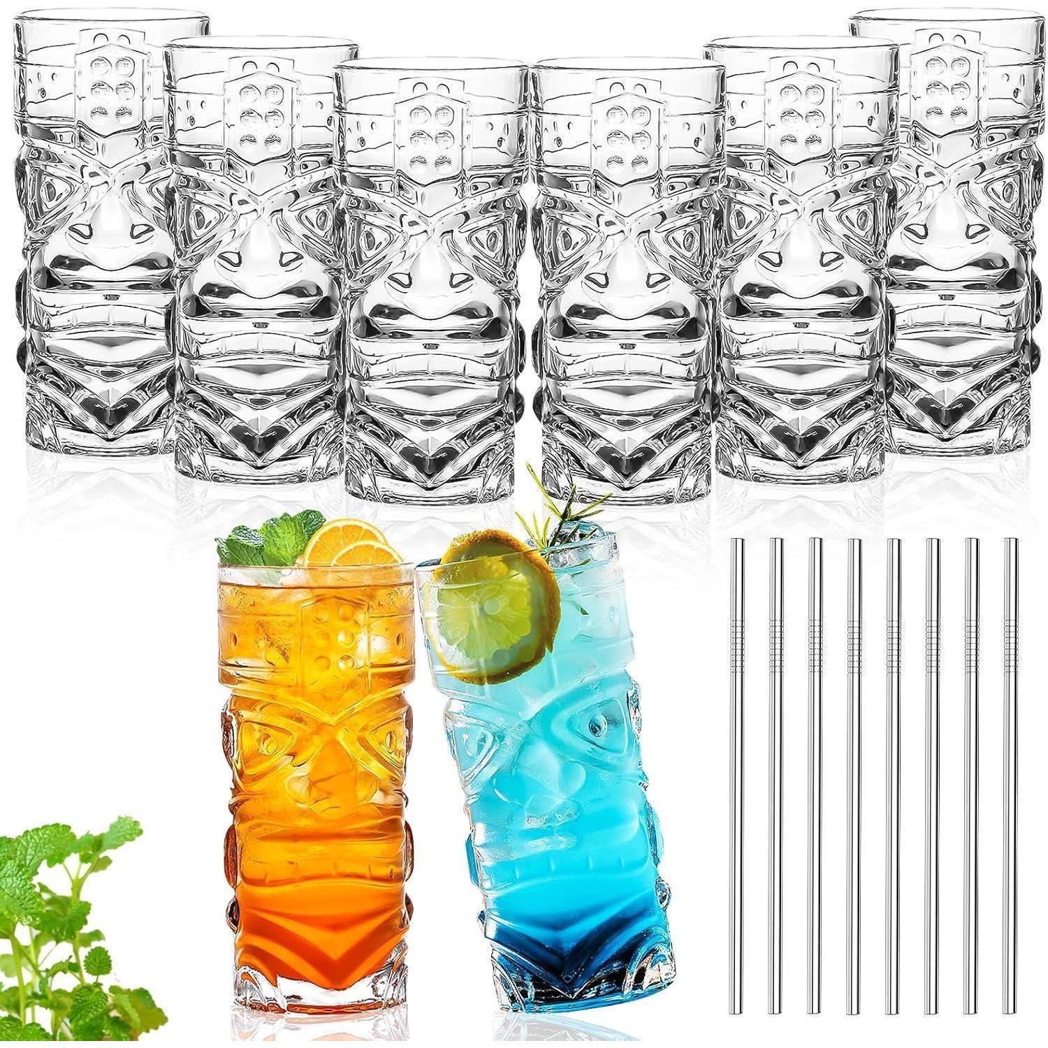 Tiki Becher 8er Set 18oz Kunststoff, Klare Party Gläser Für Cocktails