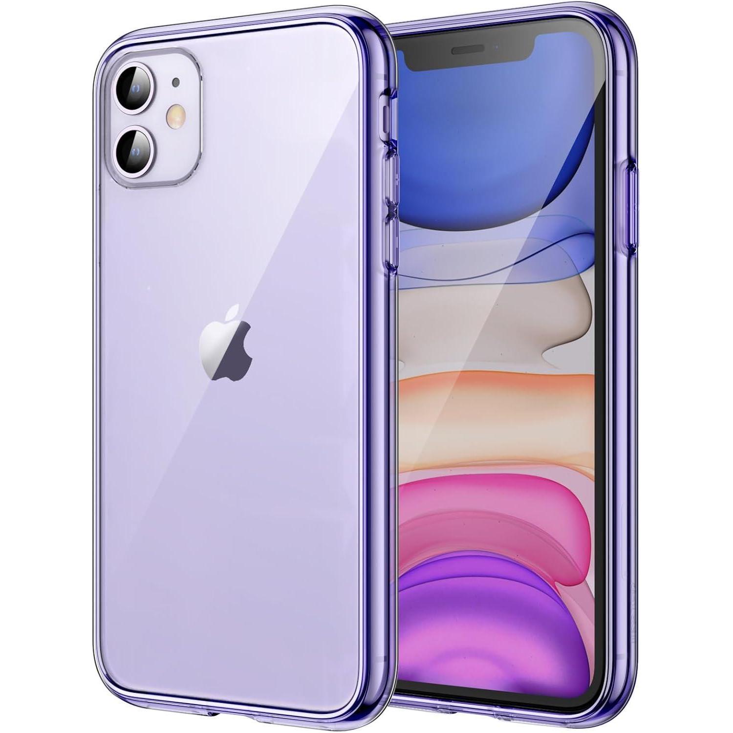 Schutzhülle Für Iphone 11 (6,1 Zoll) Transparent, Dunkellila, Kratzfest