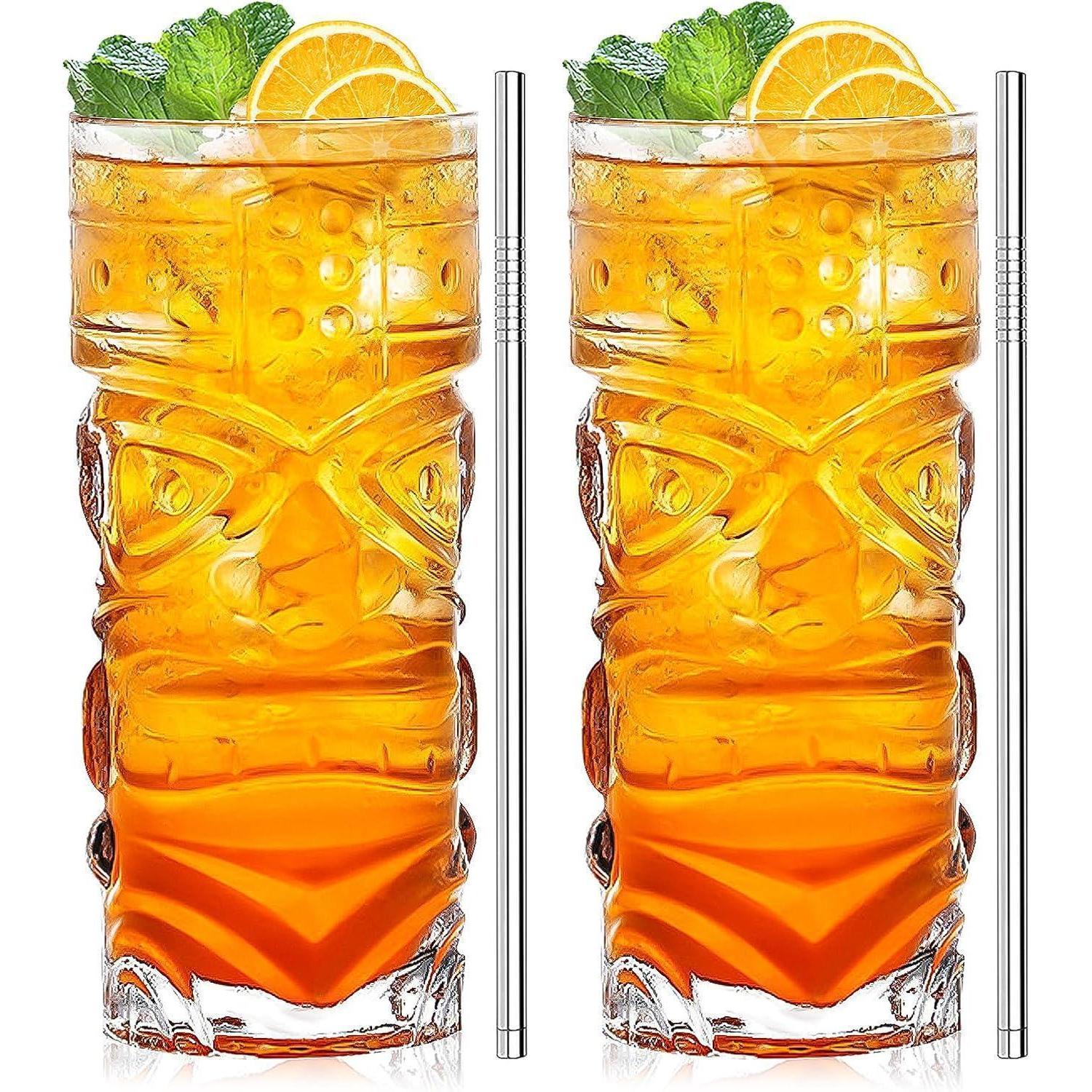 Tiki Cocktailgläser Set 2x 380ml, Polynesisch, Für Tropische Drinks