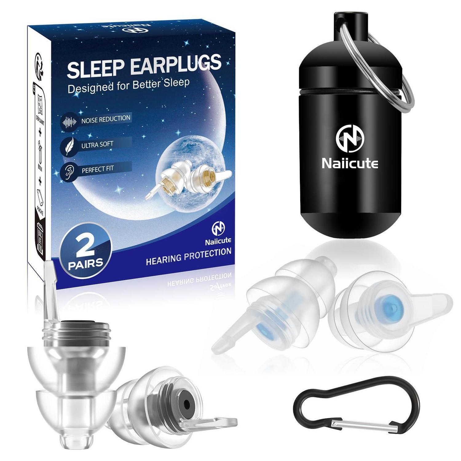 Ohrstöpsel Zum Schlafen 2 Paar, Ultraweich, 31db Lärmschutz, Mit Aluminiumetui