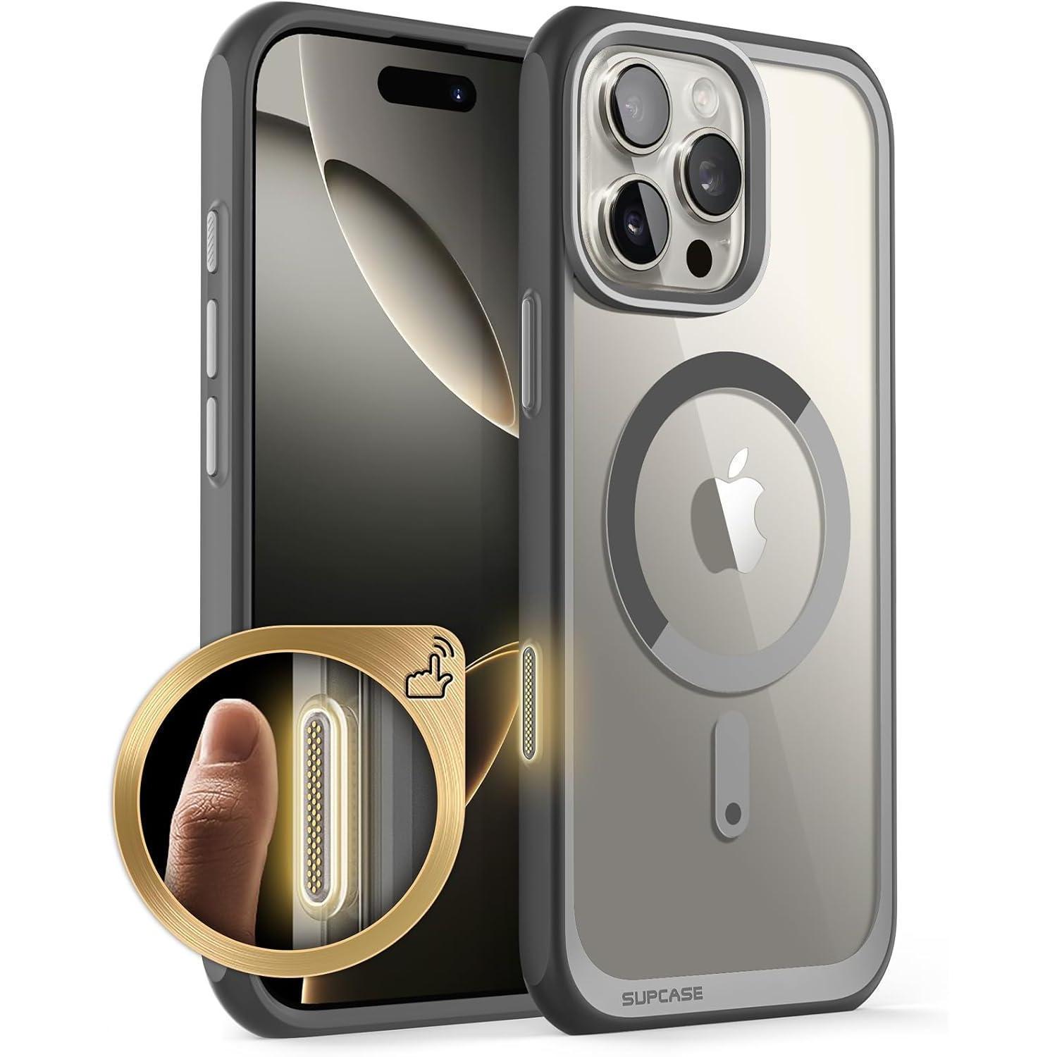 Schutzhülle Magsafe Für Iphone 16 Pro Max 6.9'' Transparent, Militärstandard, Grau
