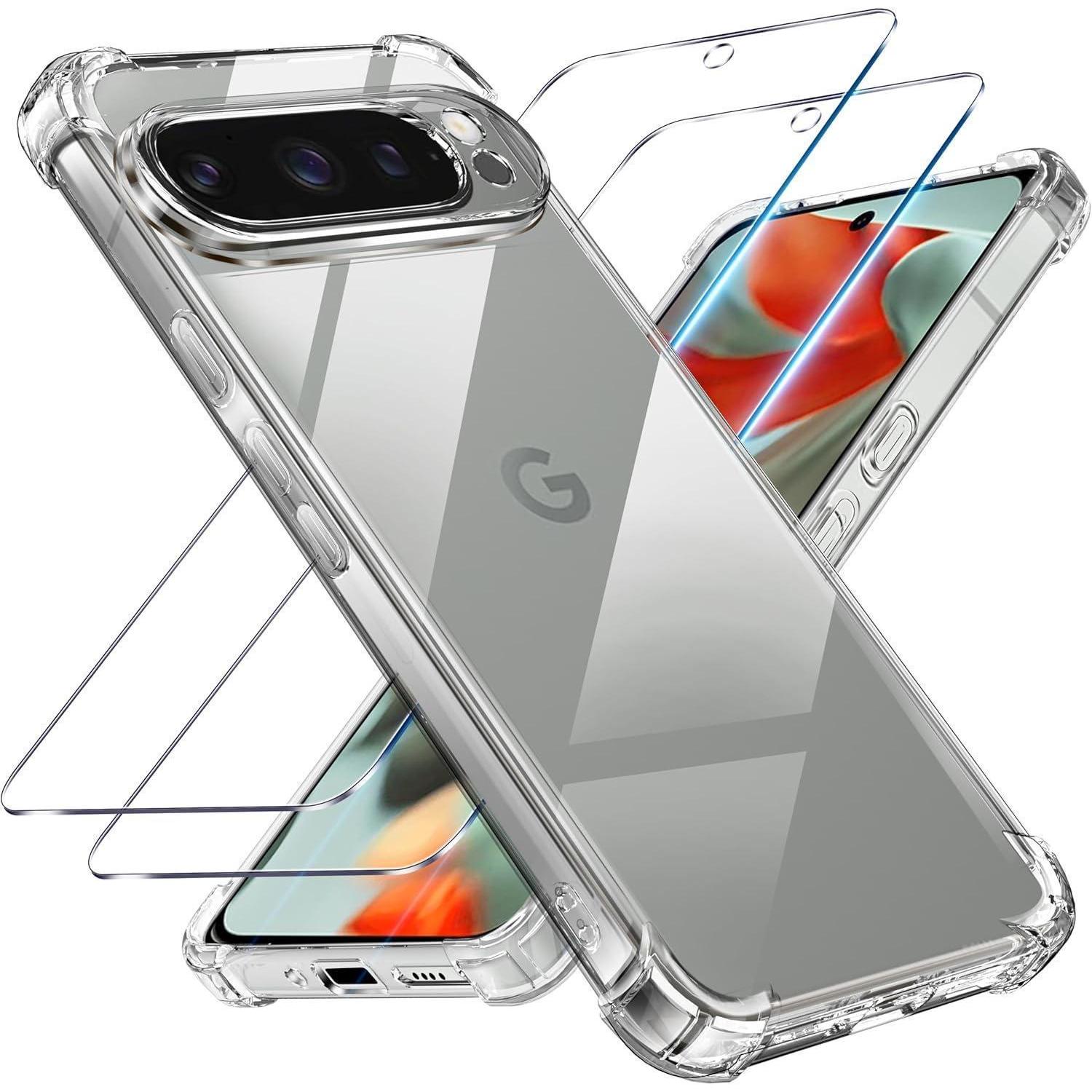 Schutzhülle & Panzerglas Für Google Pixel 9 Pro Xl, Transparent, Stoßfest, Kratzfest