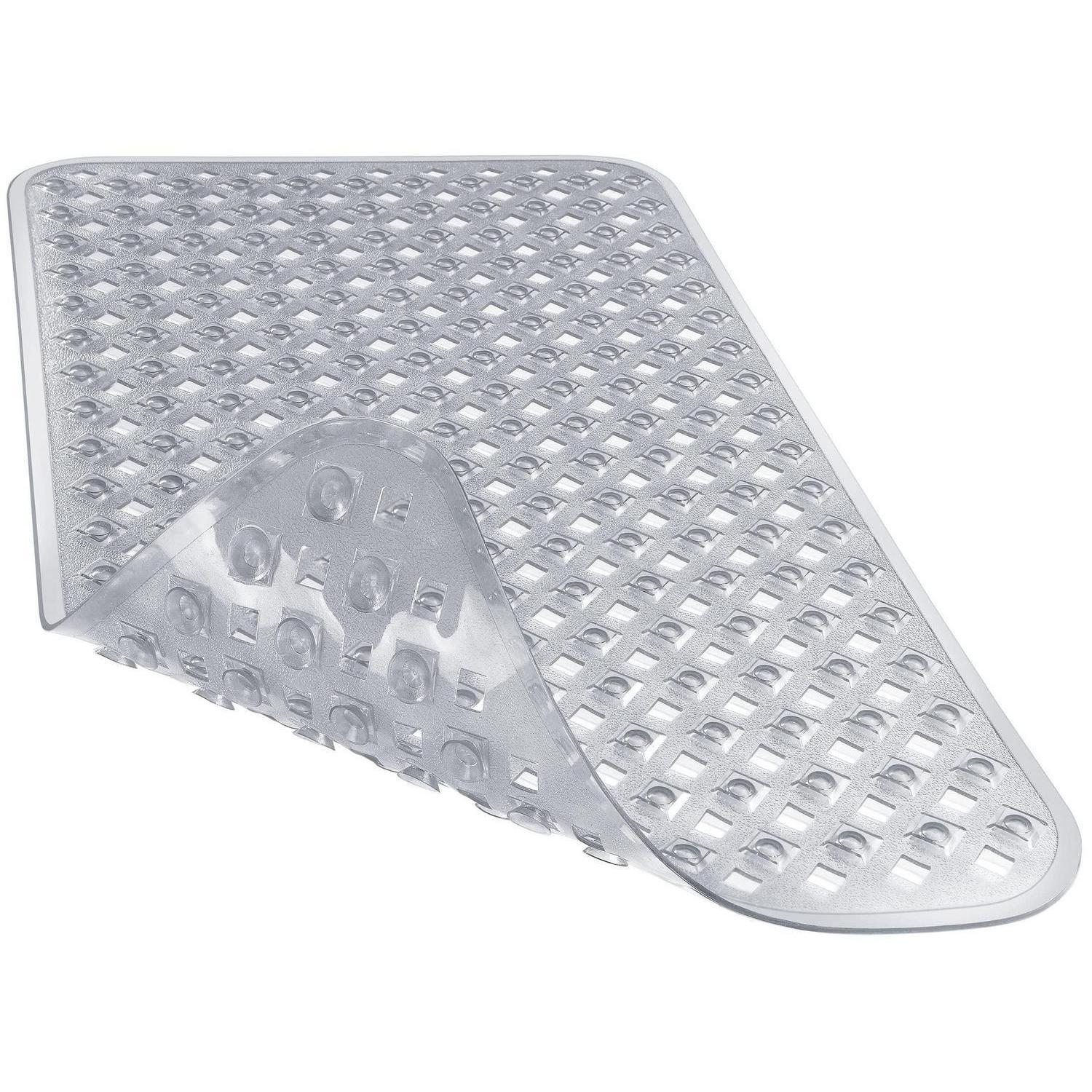 Badewannenmatte Rutschfest Mit Starken Saugnäpfen, 69,8 X 39,4 Cm, Grau/transparent