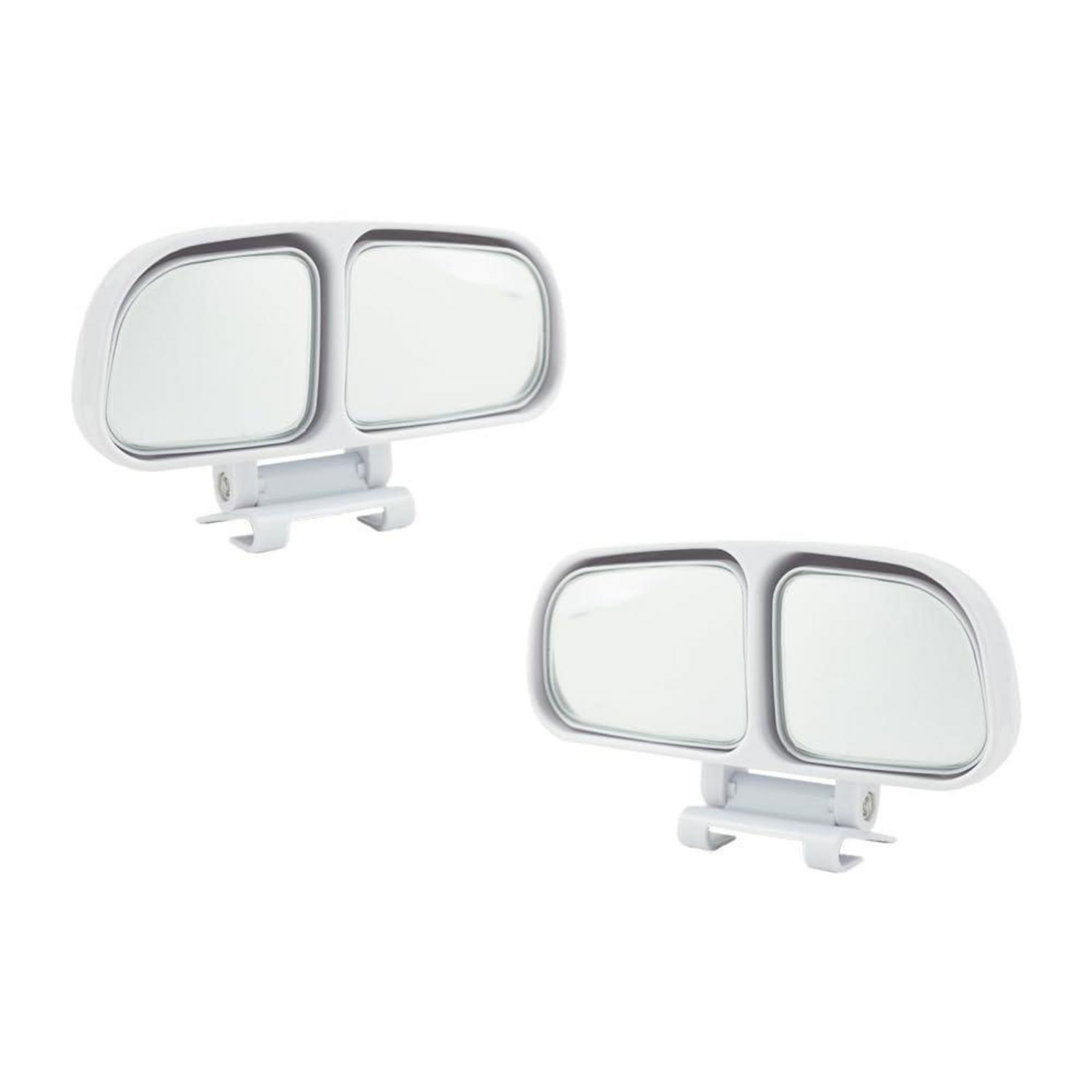 2x Toter Winkel Spiegel Mit Dual-linsen, Verstellbar, Selbstklebend, Weiß