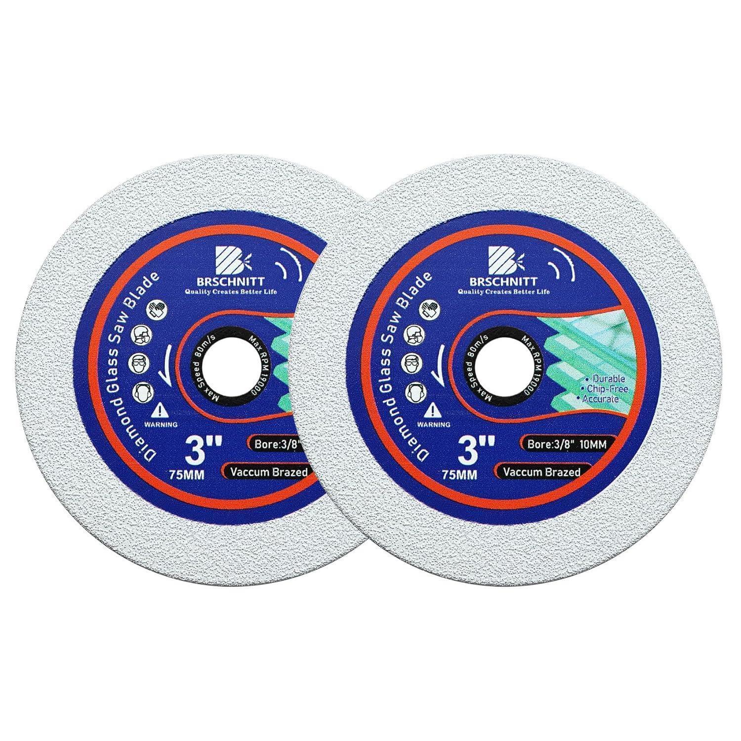 Diamanttrennscheibe 75mm Für Glas & Keramik, 10mm Bohrung, 2 Stück
