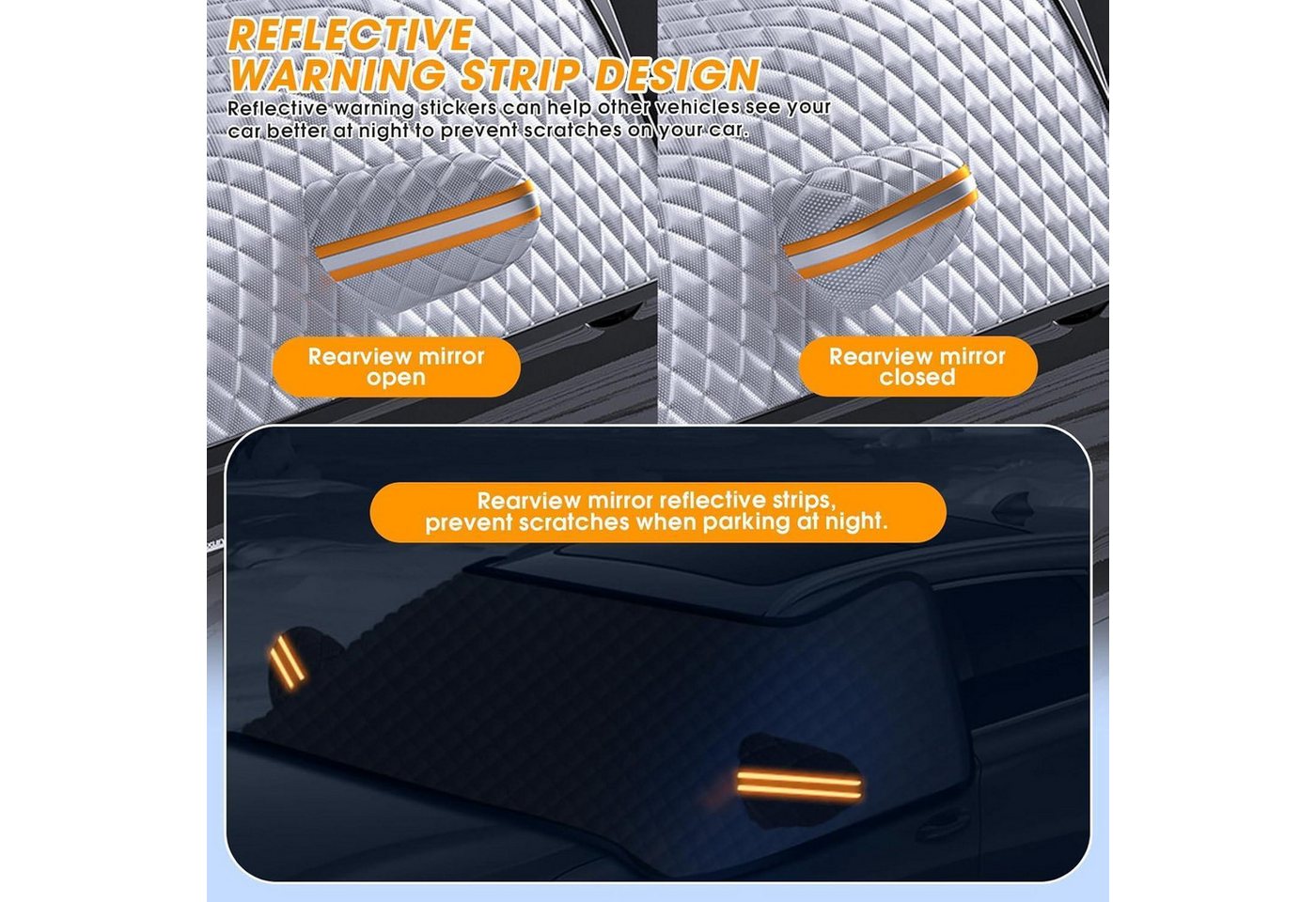 Auto Scheibenabdeckung Ganzjährig Mit Magnet & Reflektorstreifen Bild 2