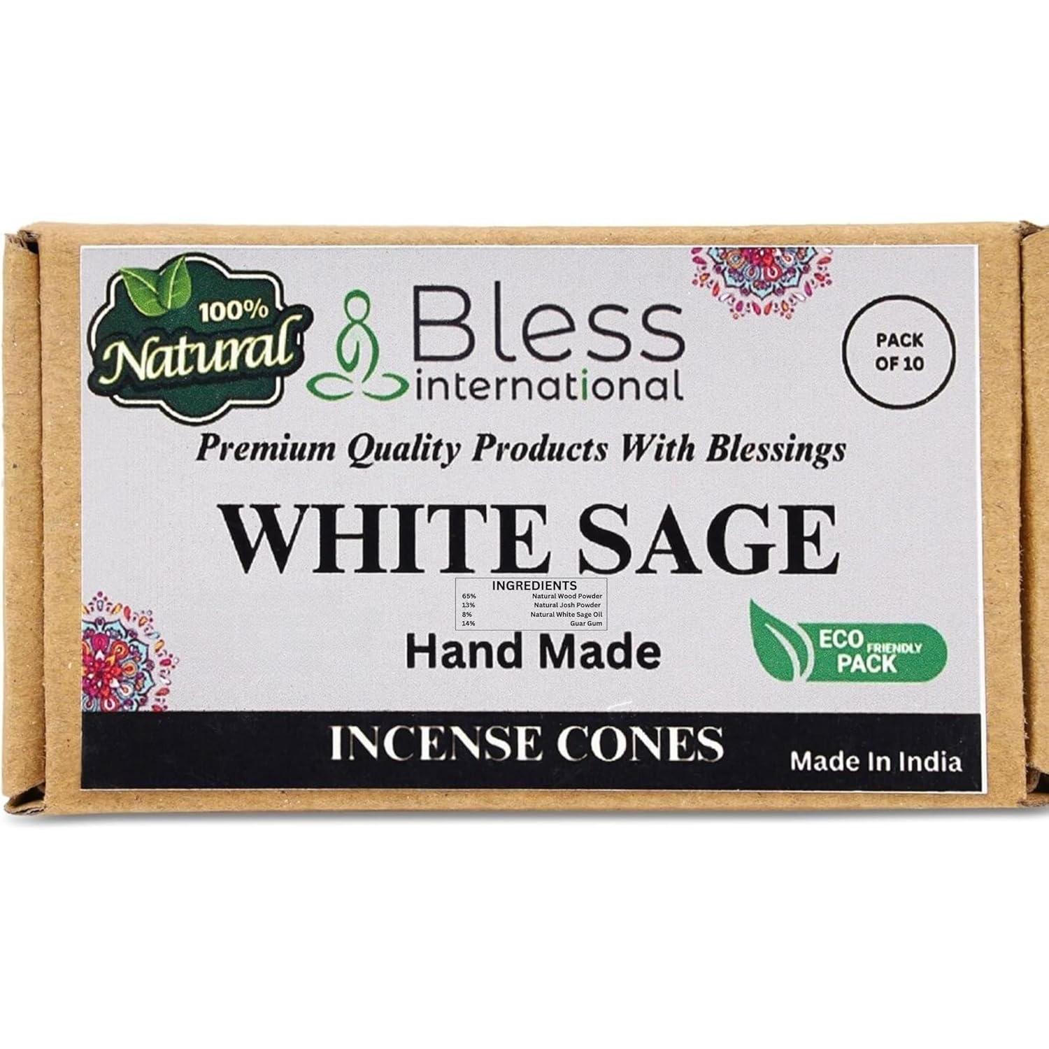 Weihrauchkegel White Sage, 10 Stück, Handgefertigt, Bio
