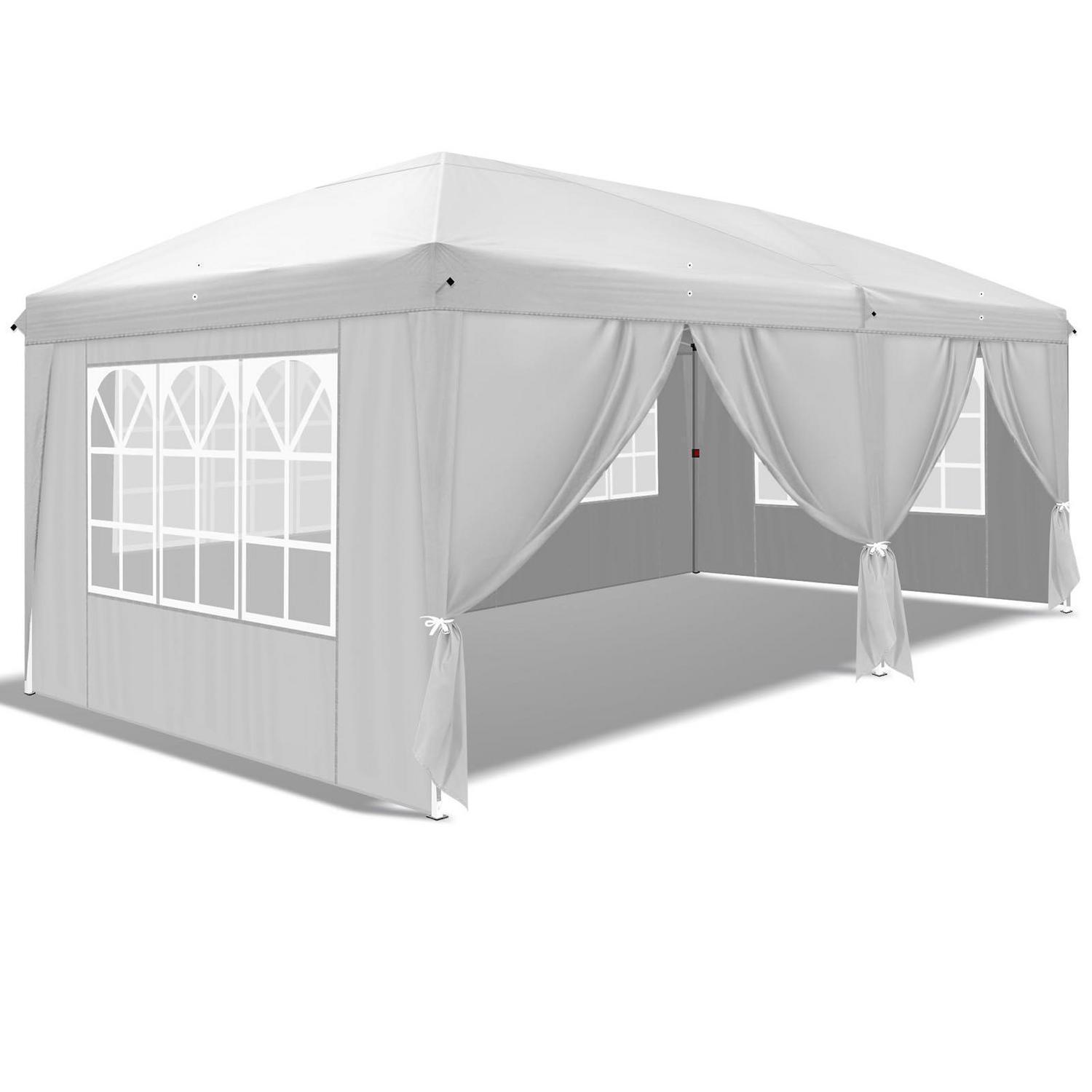 Faltpavillon 3x6m Wasserdicht Mit Sonnenschutz Und 4 Seitenwänden