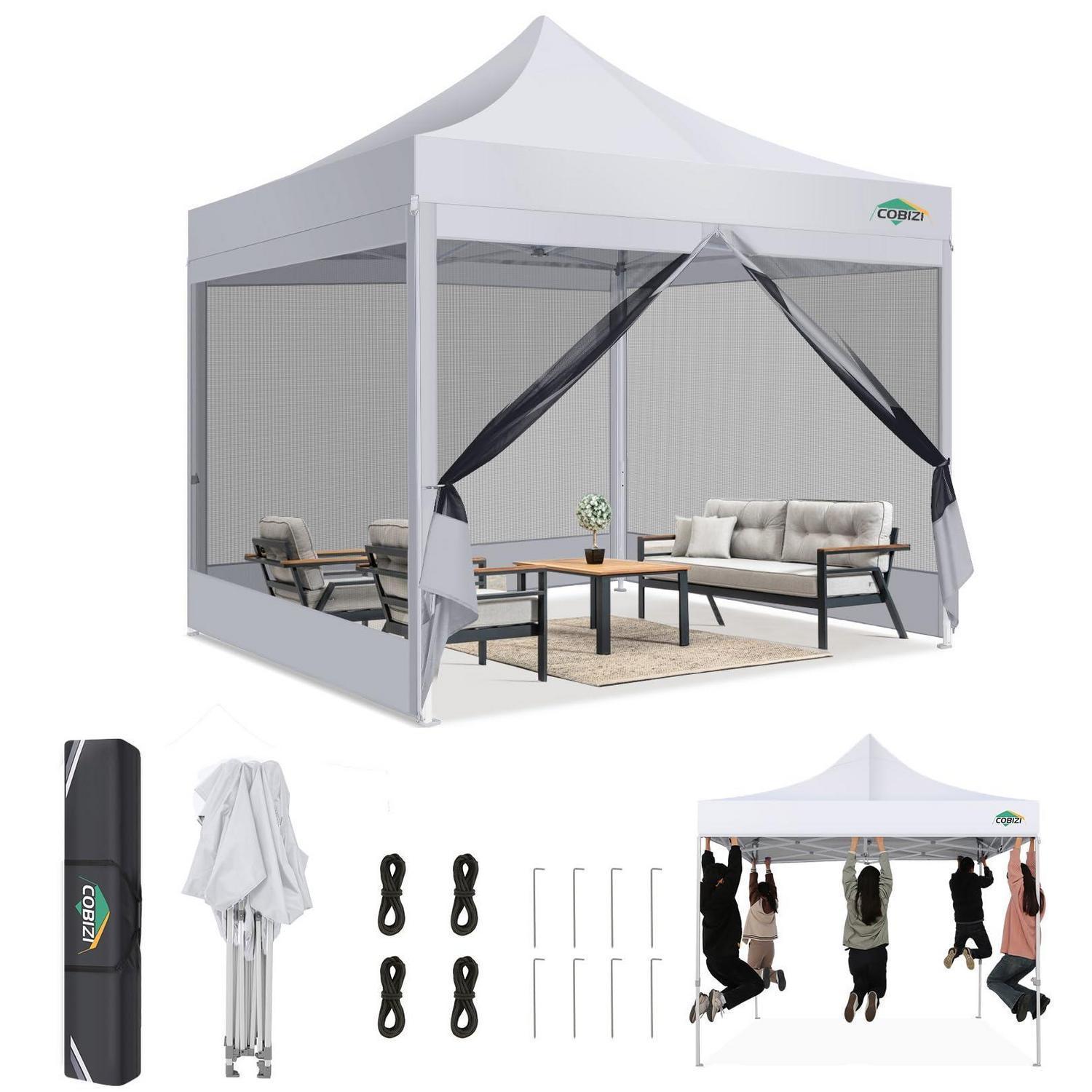 Faltpavillon 3x3m Mit Moskitonetz, Wasserdicht, Uv-schutz 50+, Höhenverstellbar