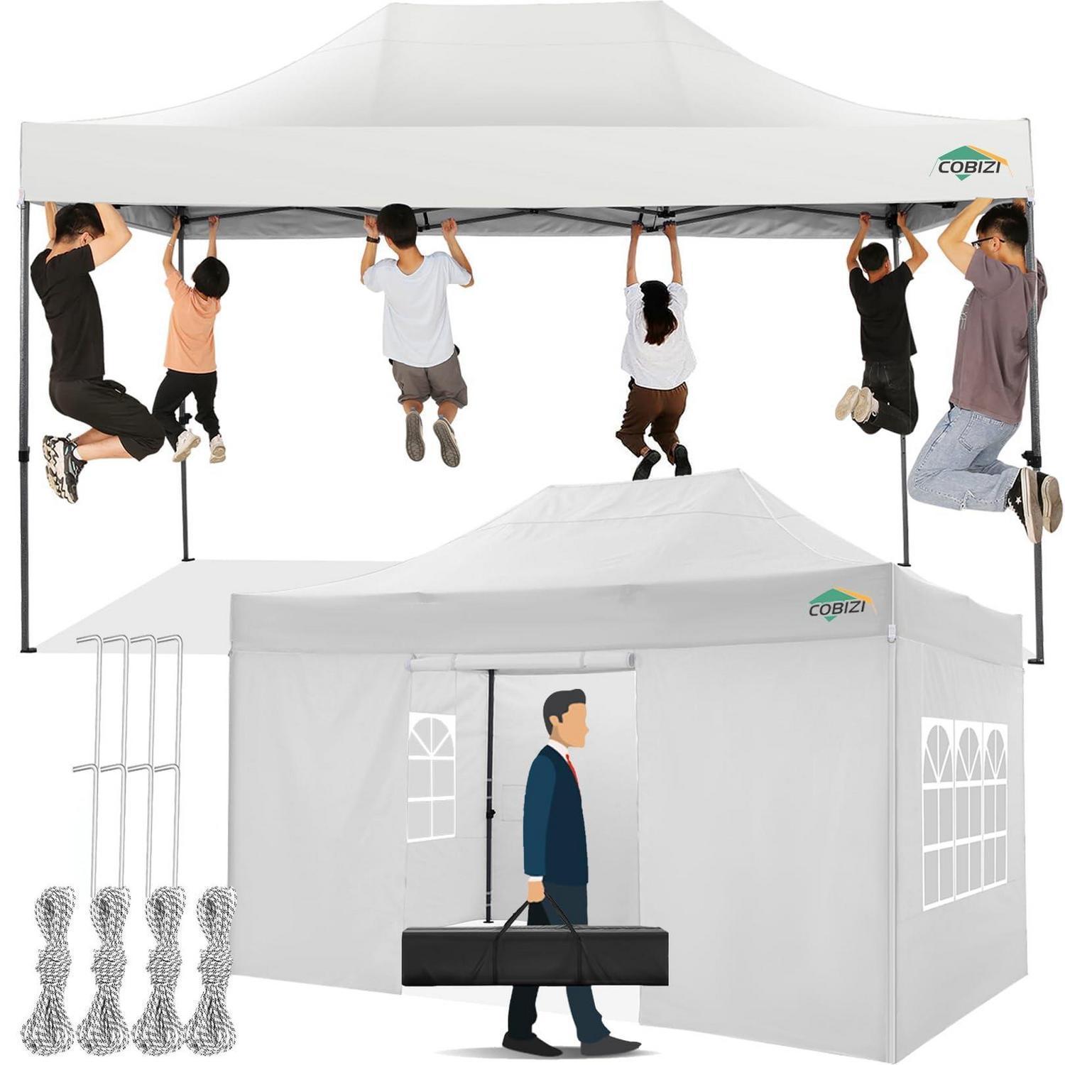 Faltpavillon 3x4,5m Wasserdicht Mit 4 Seitenwänden, Stabil, Winterfest
